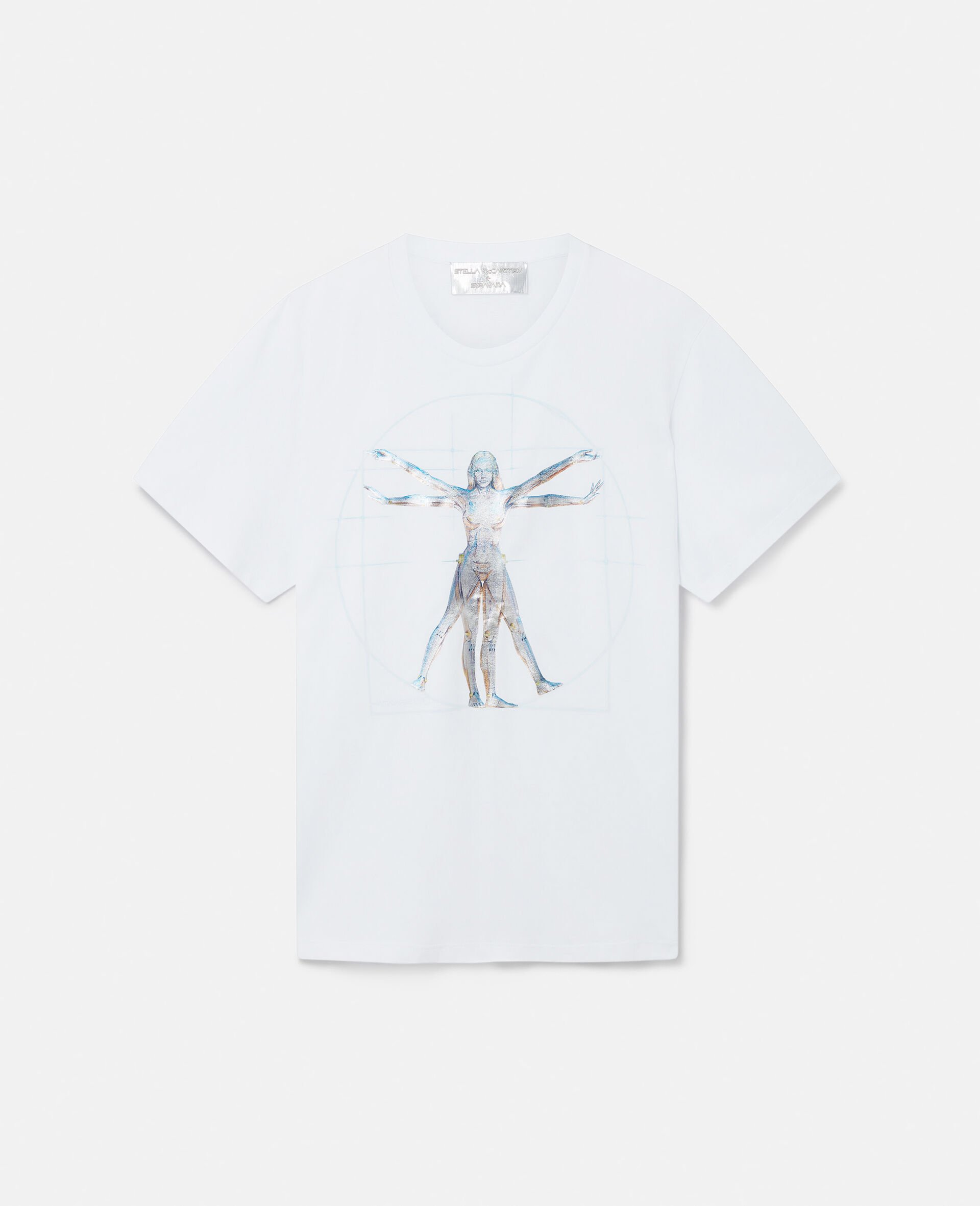 Vitruvian Woman Oversized Organic Cotton T-Shirt-White-large image number 0