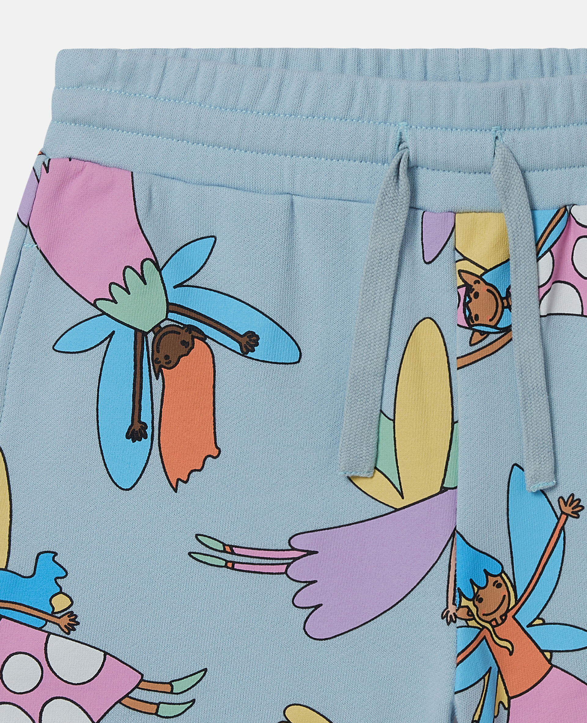 Fairies Print Drawstring Shorts -Blue-large image number 1
