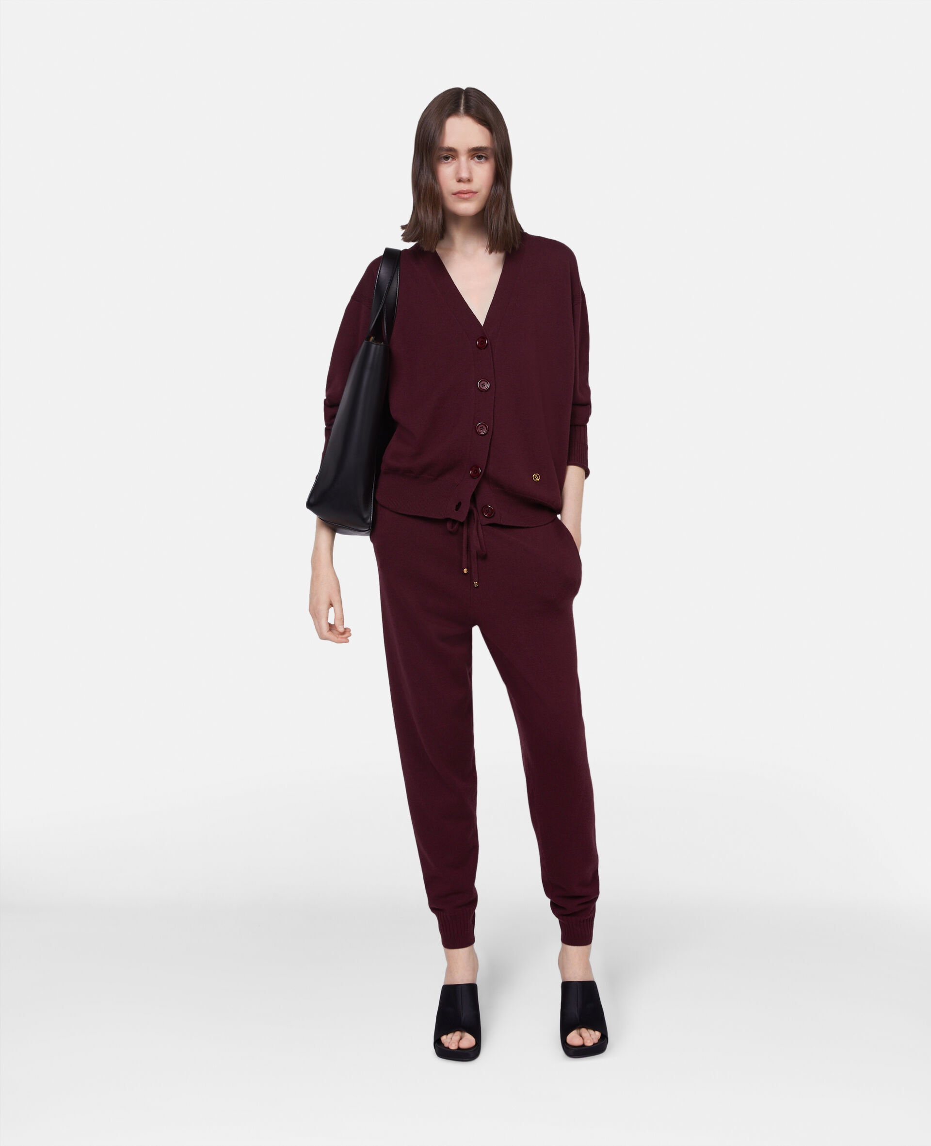 Pantaloni con risvolto a maglia fine Stella Iconics-Rosso-model