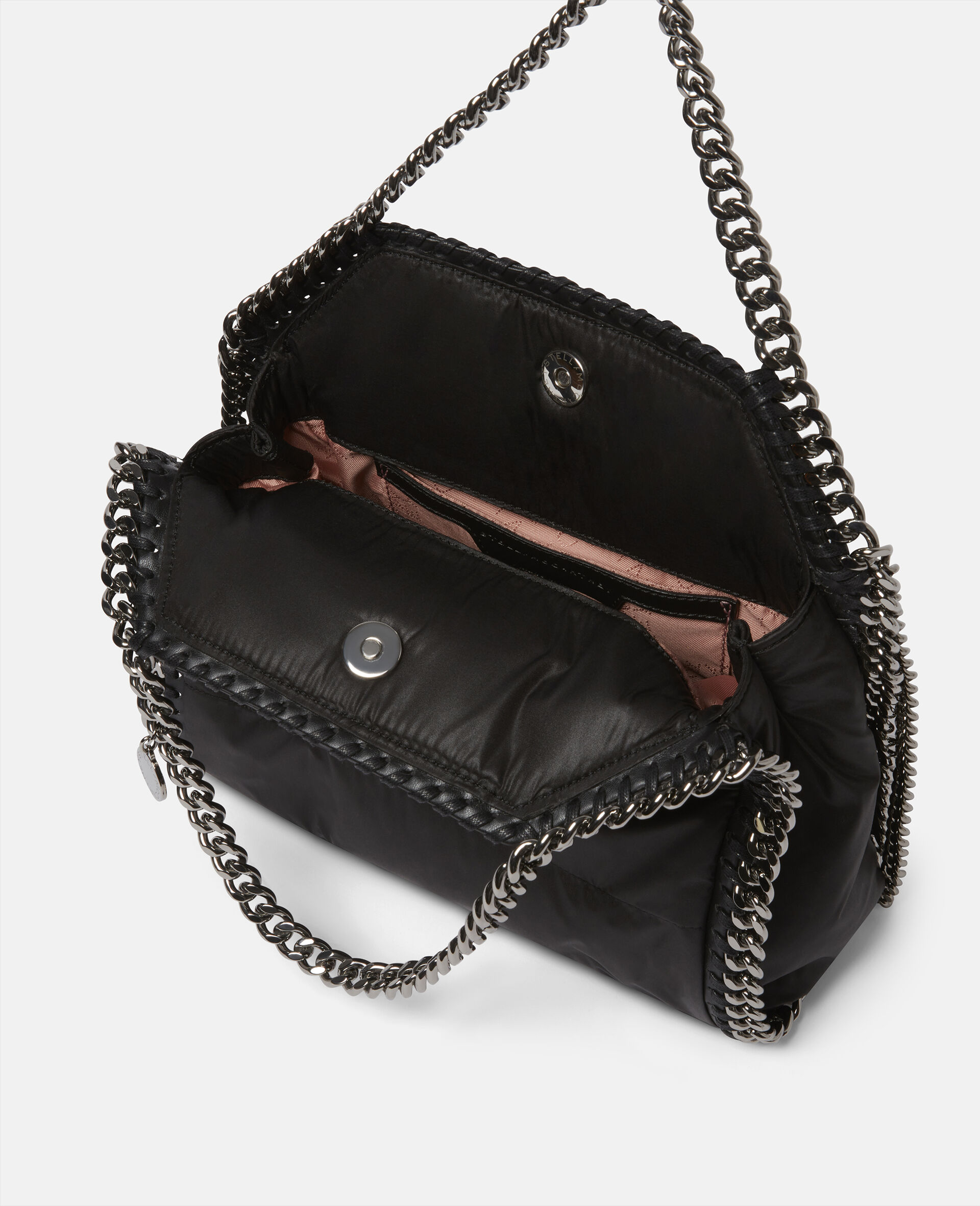 Falabella Quilted Eco Nylon Mini Tote Bag-Black-large image number 3