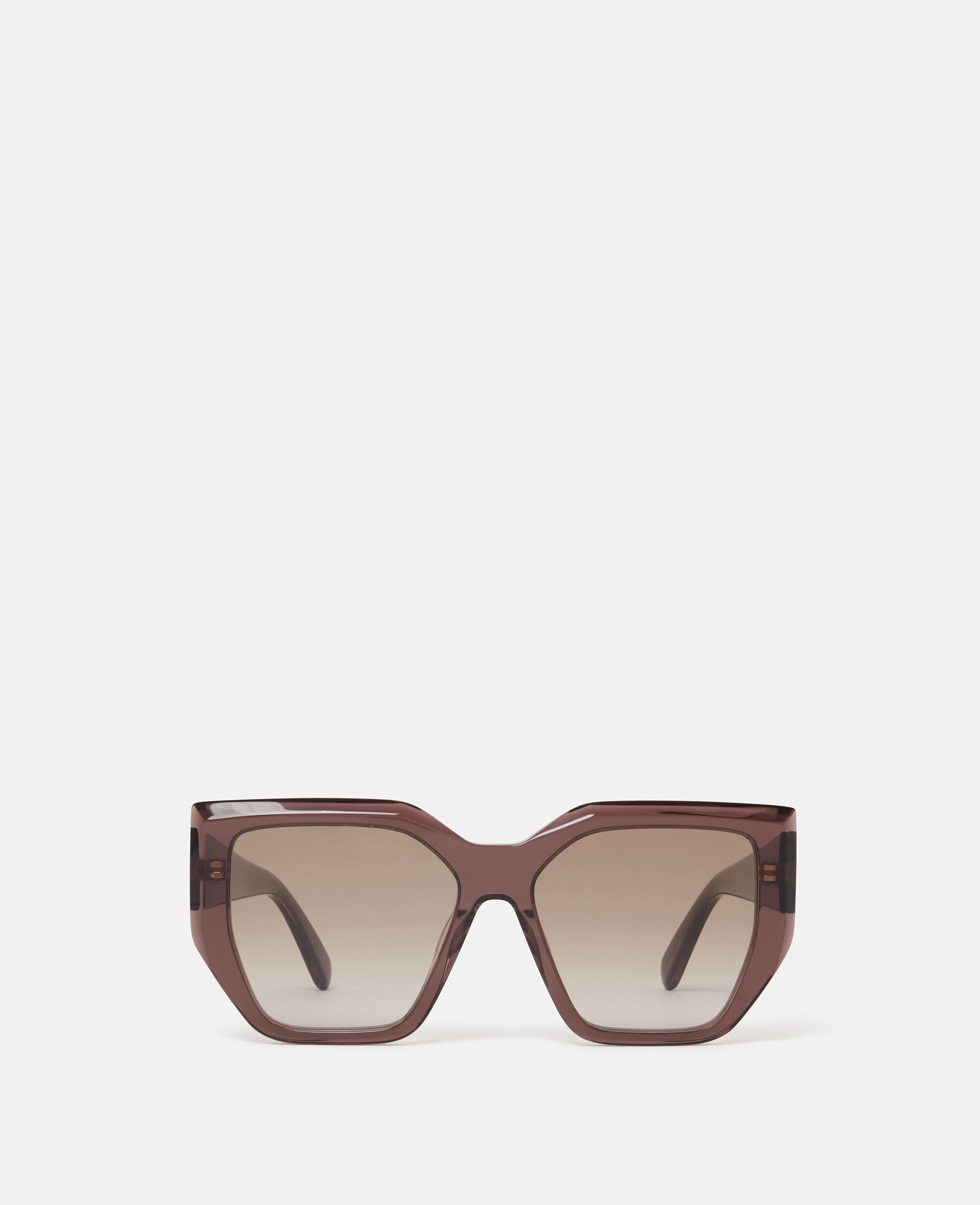 Occhiali da Sole Quadrati Spessi Cat Eye Cioccolato scuro lucido e oro da Women Stella McCartney IT