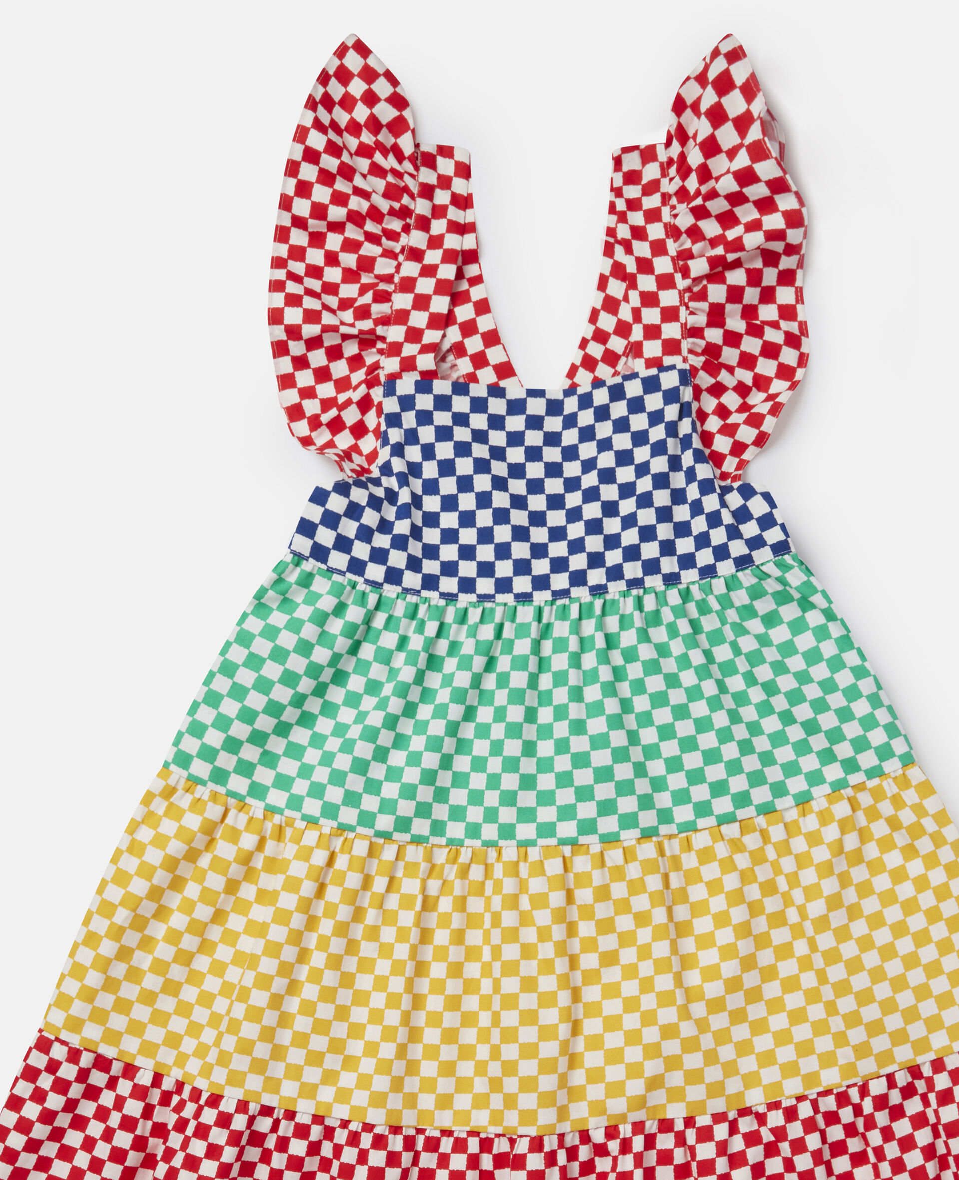 Frilled Cotton Dress-Multicoloured-large image number 1