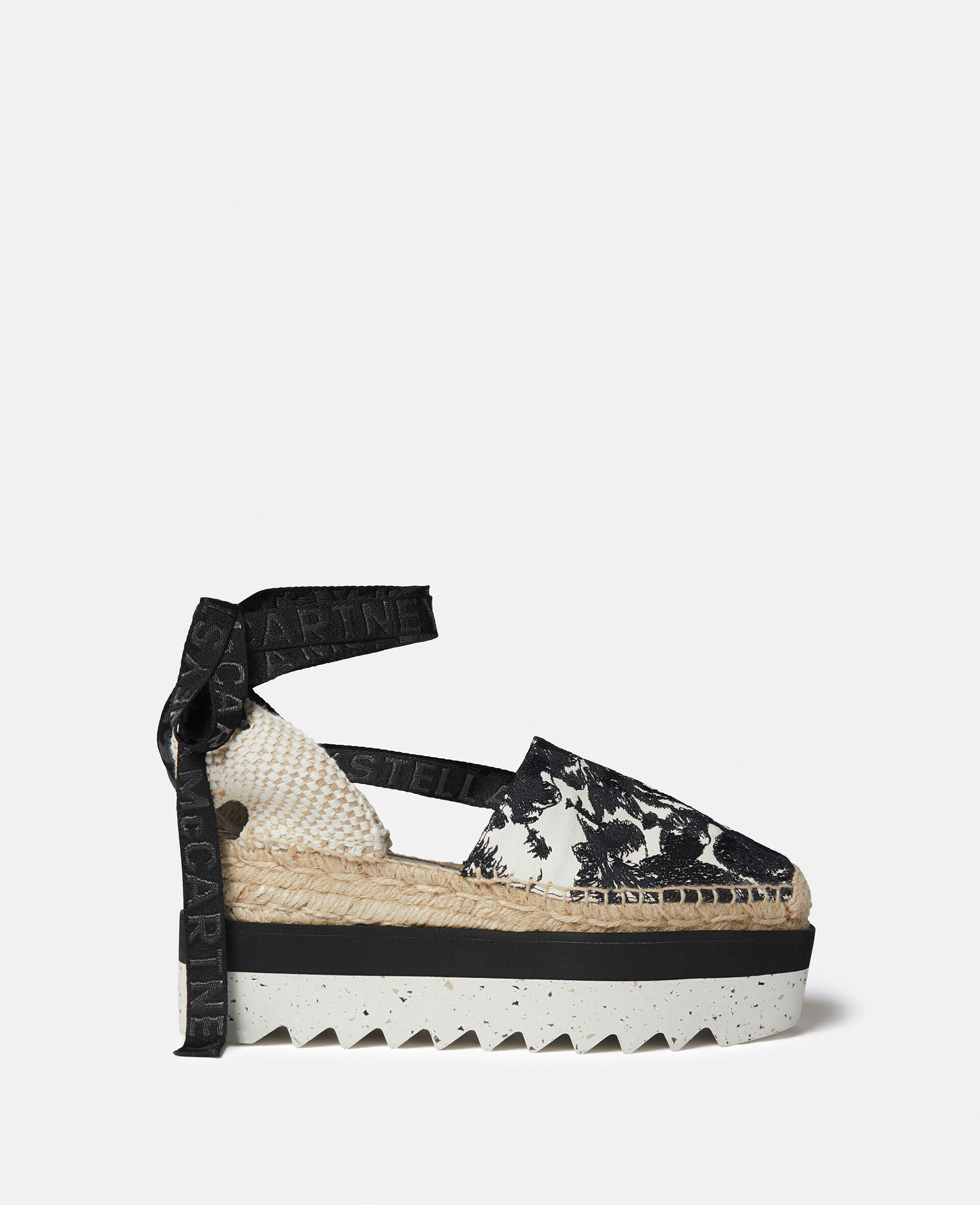 Gaia Plateau-Espadrilles mit Mottenstickerei-Bunt-large image number 0