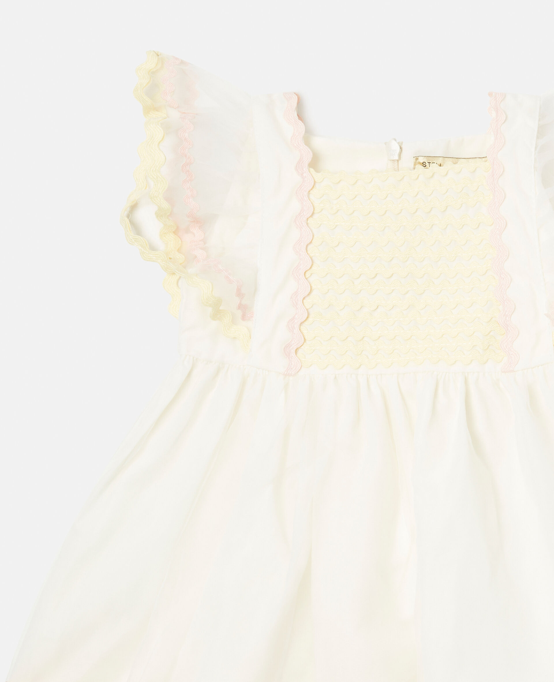 Embroidered Organza Dress-White-large image number 1