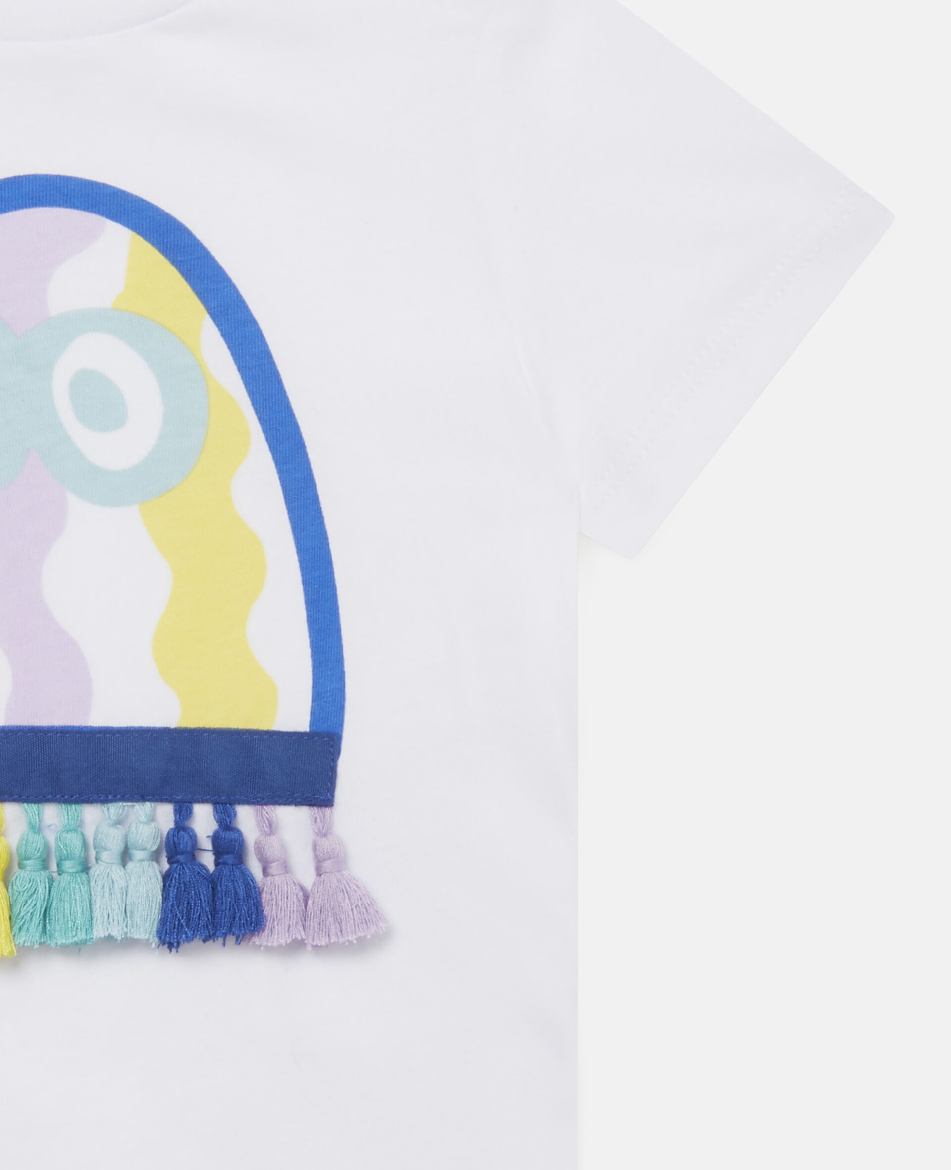 Jellyfish Print Cotton T-Shirt-White-large image number 1