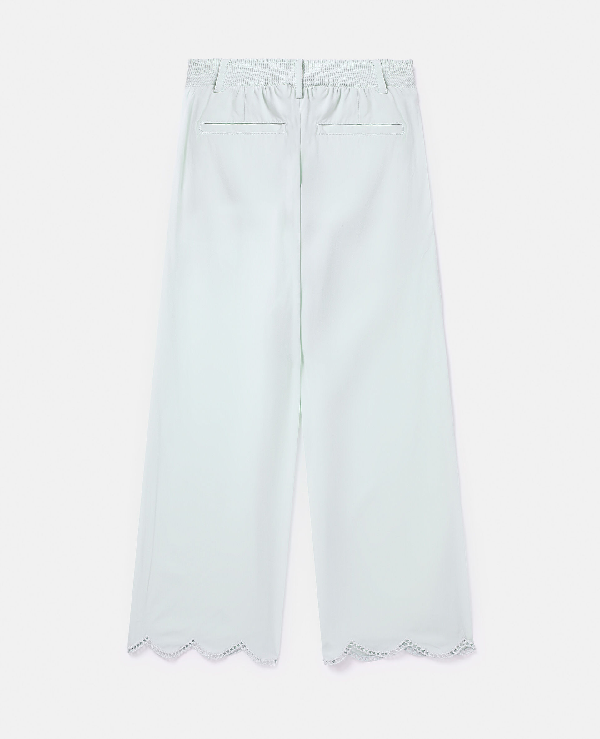 Scalloped Edge Wide Leg Trousers-Green-large Scalloped Edge Wide Leg Trousers-Green-large image number 2