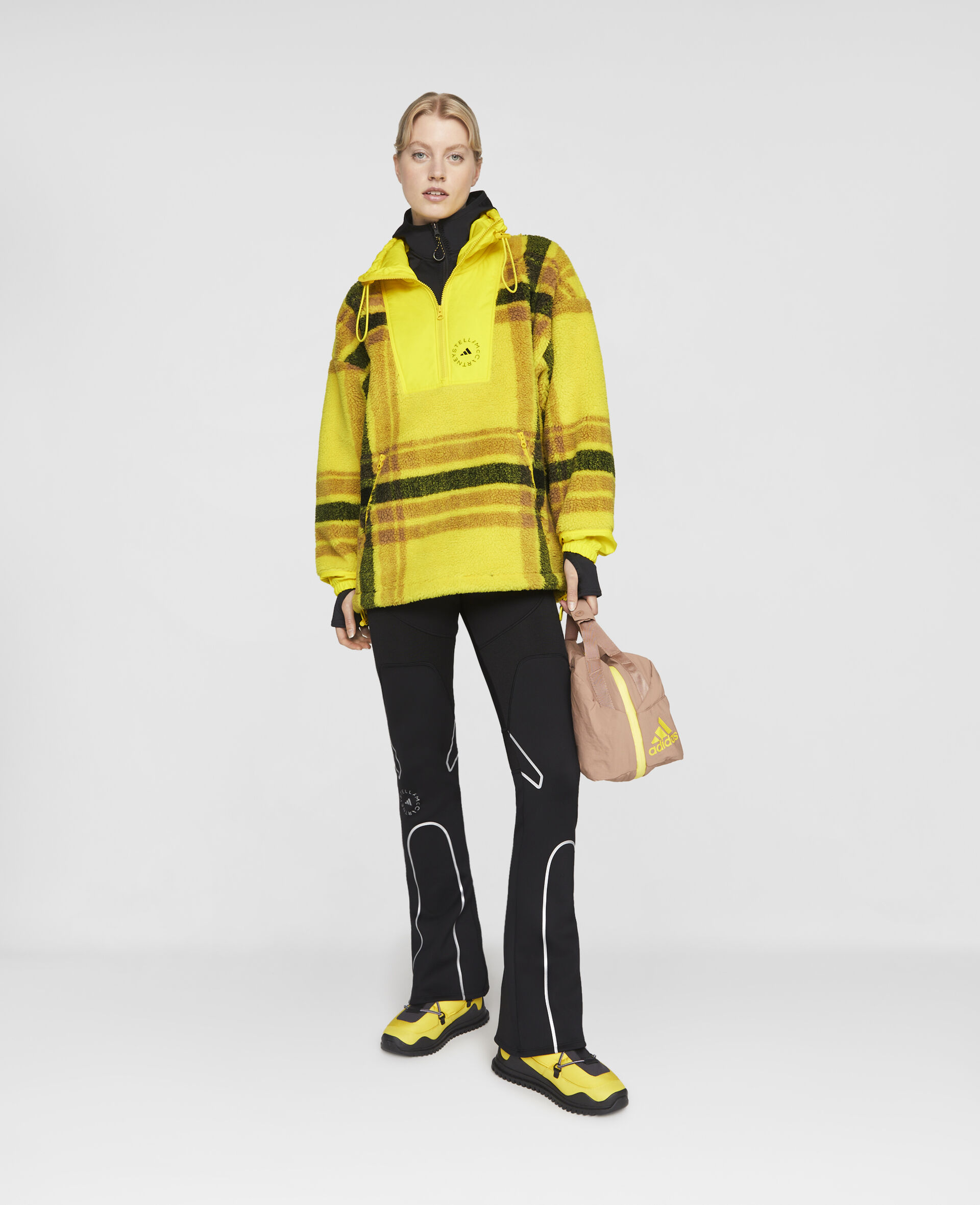 Fleece Jacquard Winter Jacket-Yellow-large image number 1