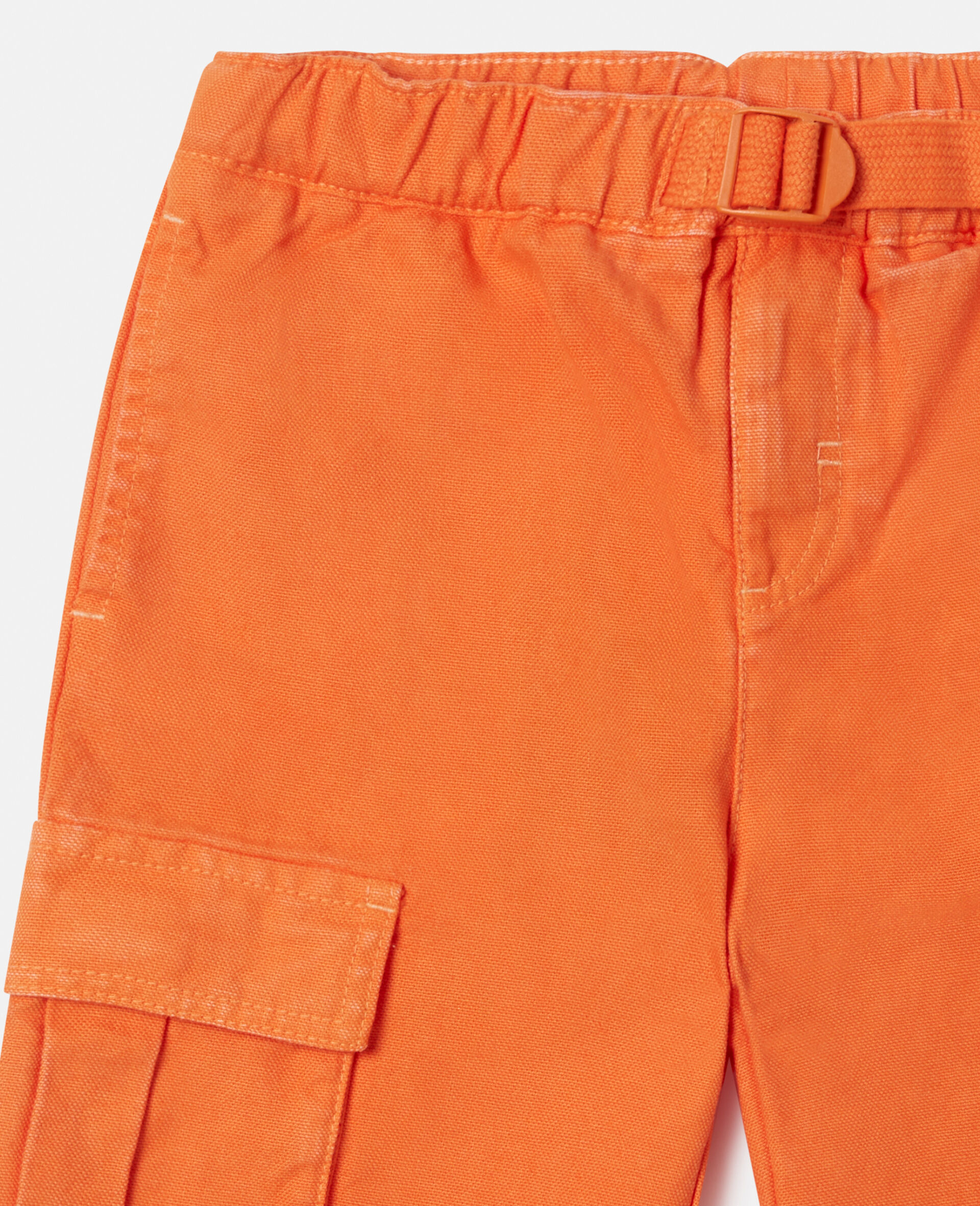 Belted Waist Cargo Shorts-Orange-large Belted Waist Cargo Shorts-Orange-large image number 1