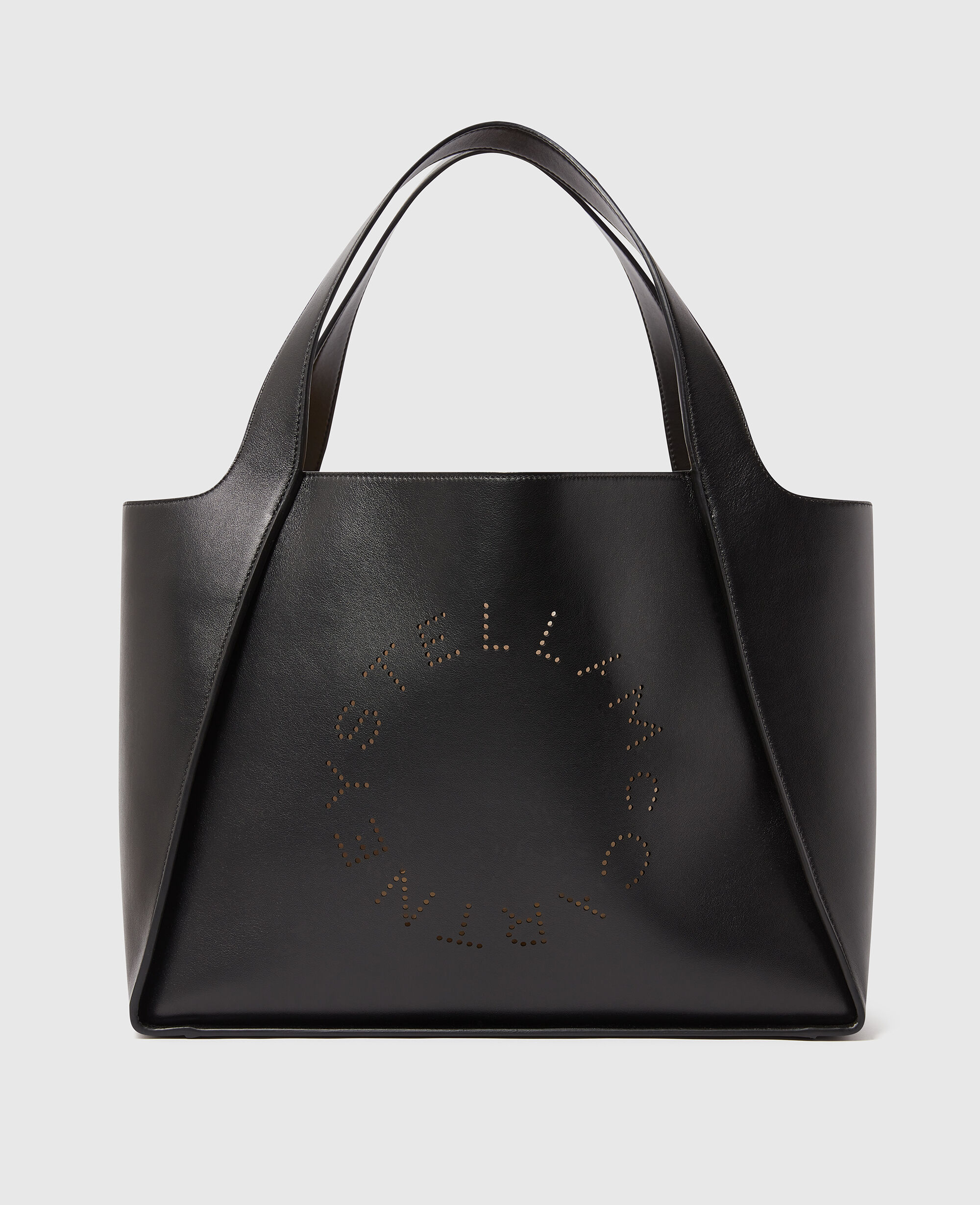 STELLA McCARTNEY サークルロゴ トートバッグ ブラック ポーチ付 Women Black Logo Tote Bag | Stella McCartney US