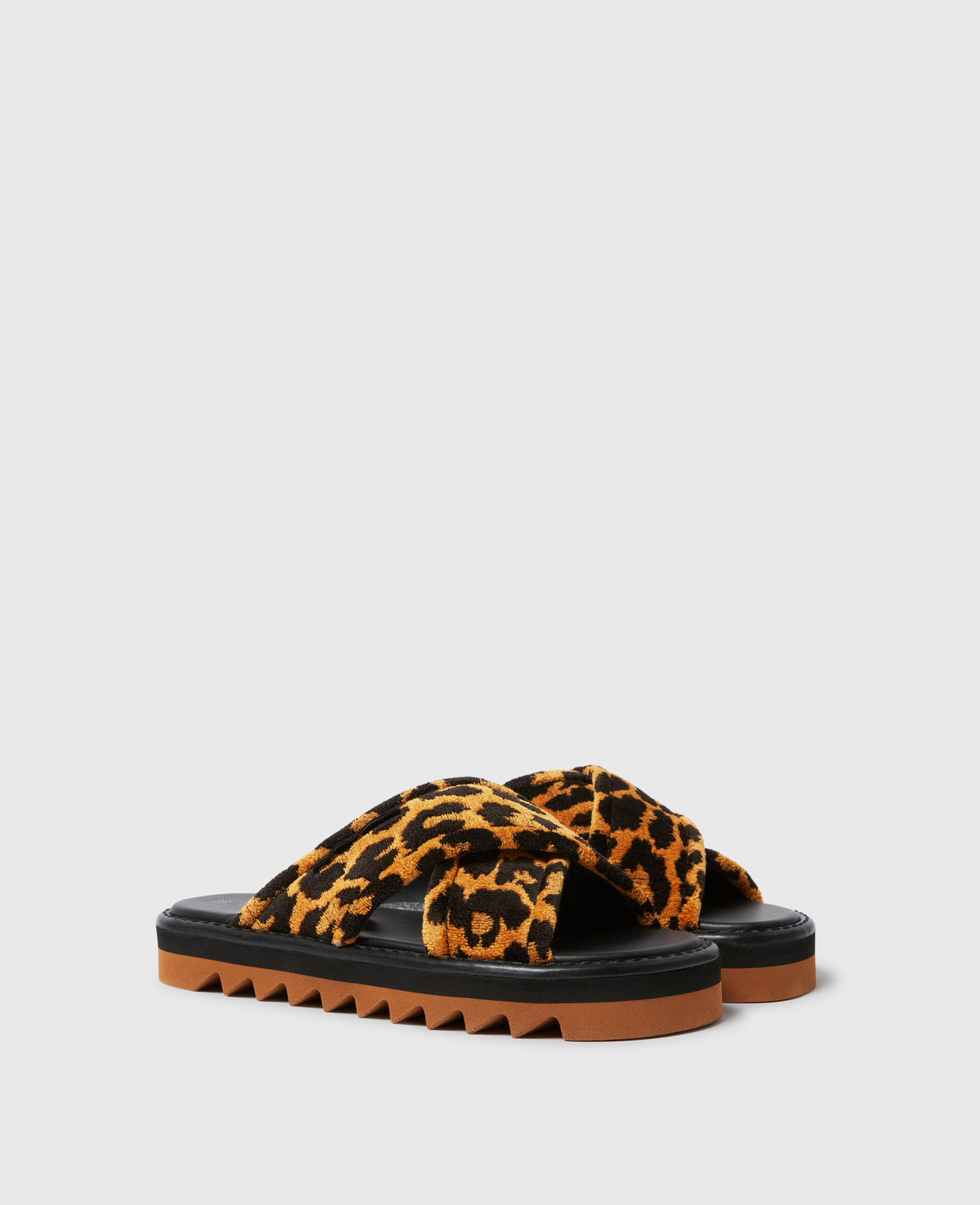 Sneak-Elyse Leopard Twisted Sandals-Brown-large image number 1