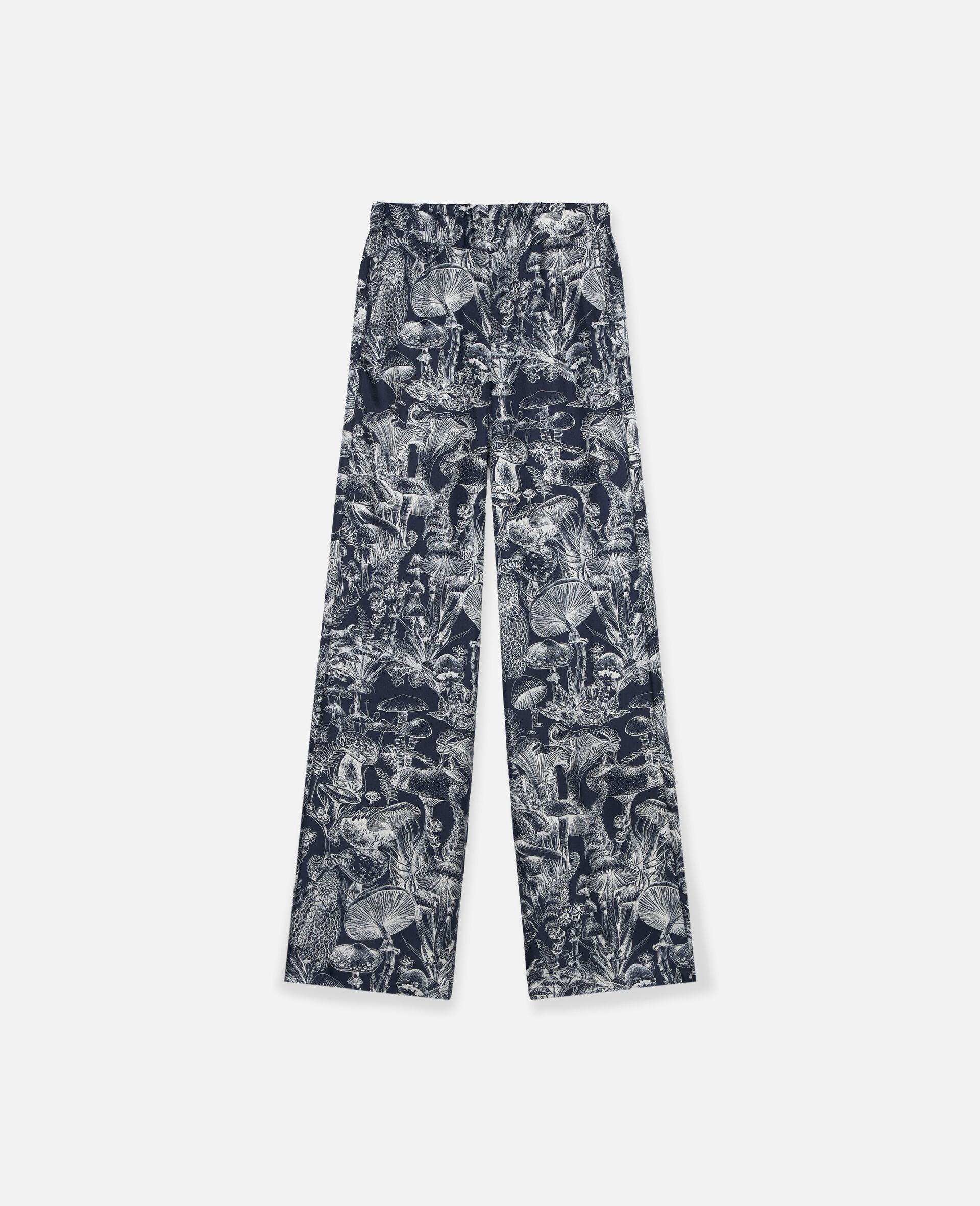 Fungi Forest Print Silk Pyjama Trousers -Multicoloured-medium