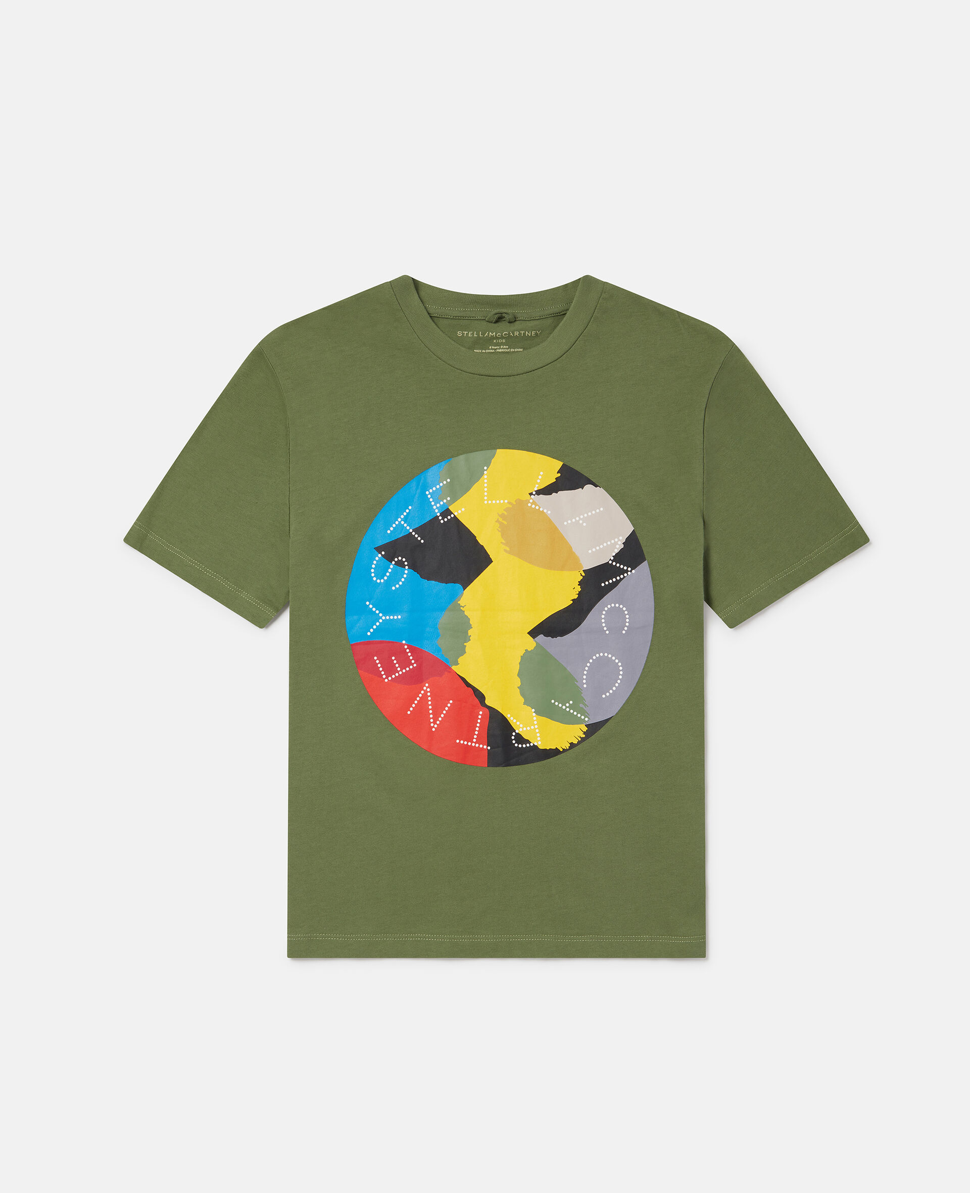 Logo Smudge Print T-Shirt-Green-large image number 0