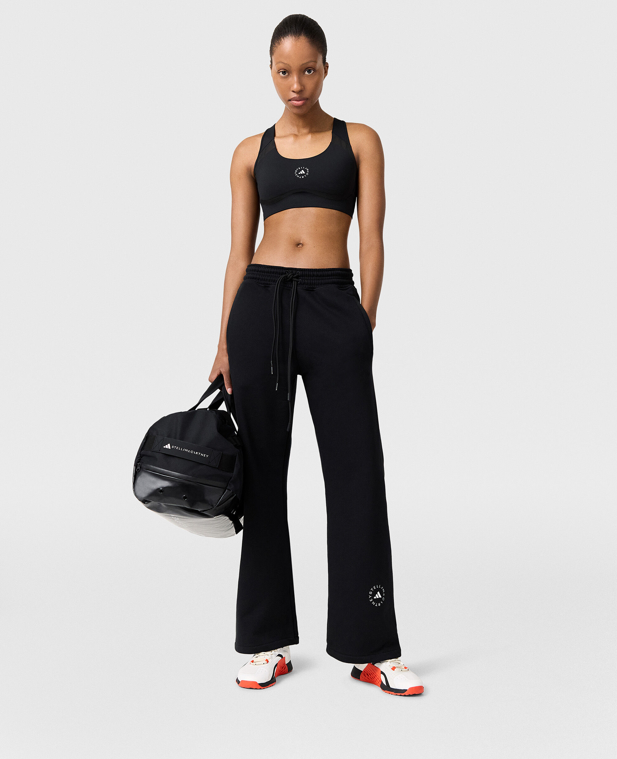Women Black Logo Straight-Leg Joggers | Stella McCartney US