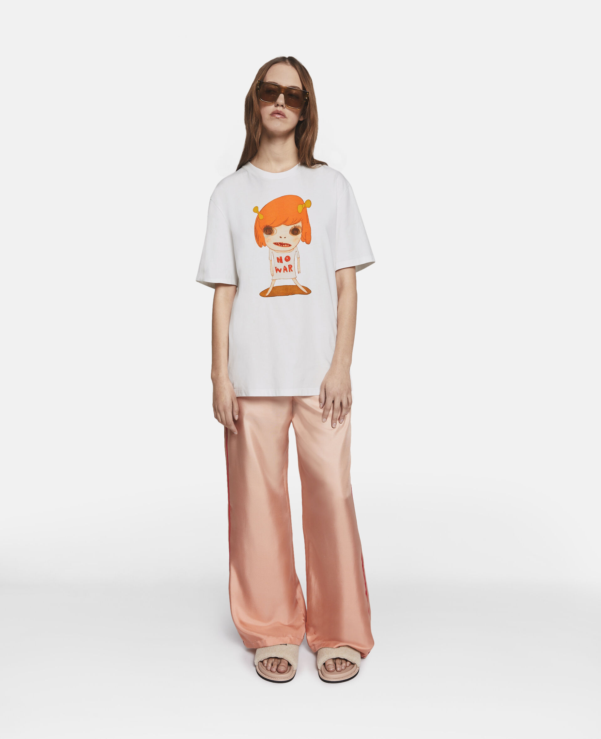 ノー ウォー プリント Tシャツ-ホワイト-large image number 2