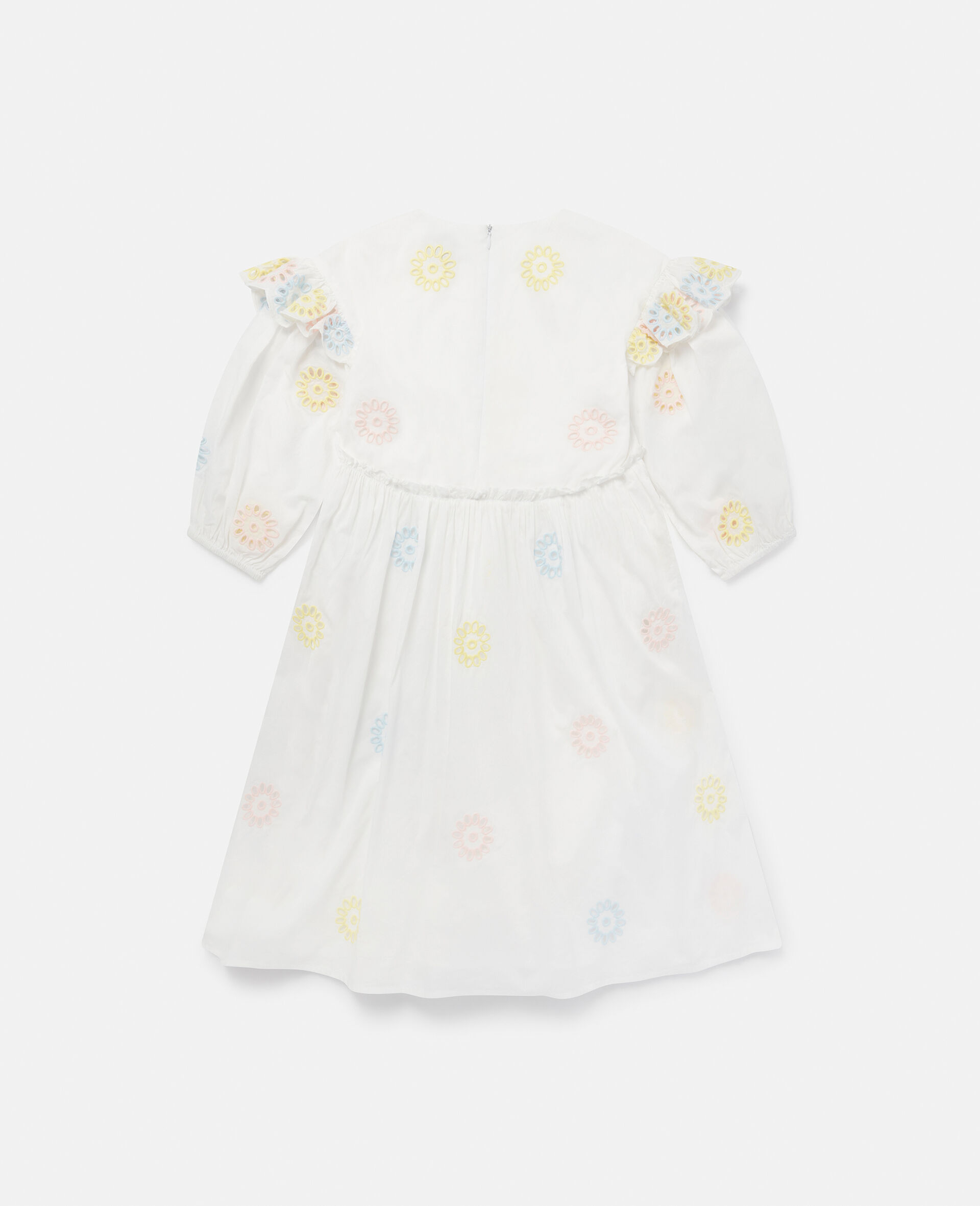 Robe a manches bouffantes avec fleurs en crochet-Rose-large image number 0