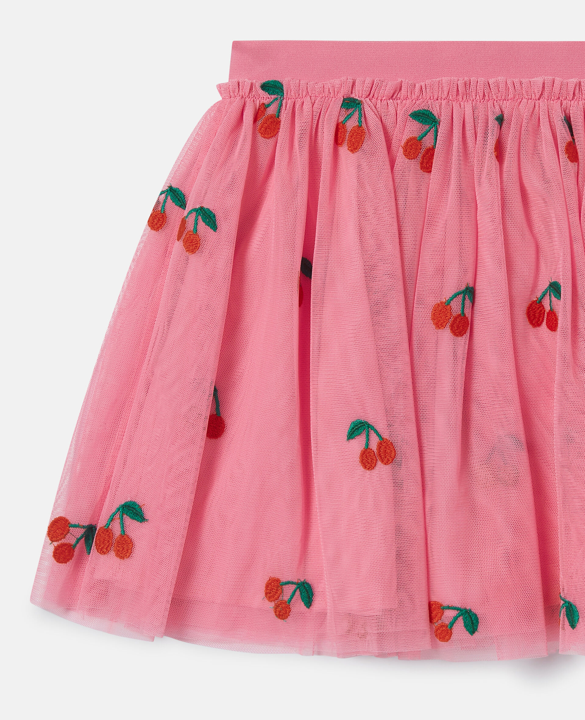 Cherry Embroidered Tulle Skirt-Pink-large image number 1