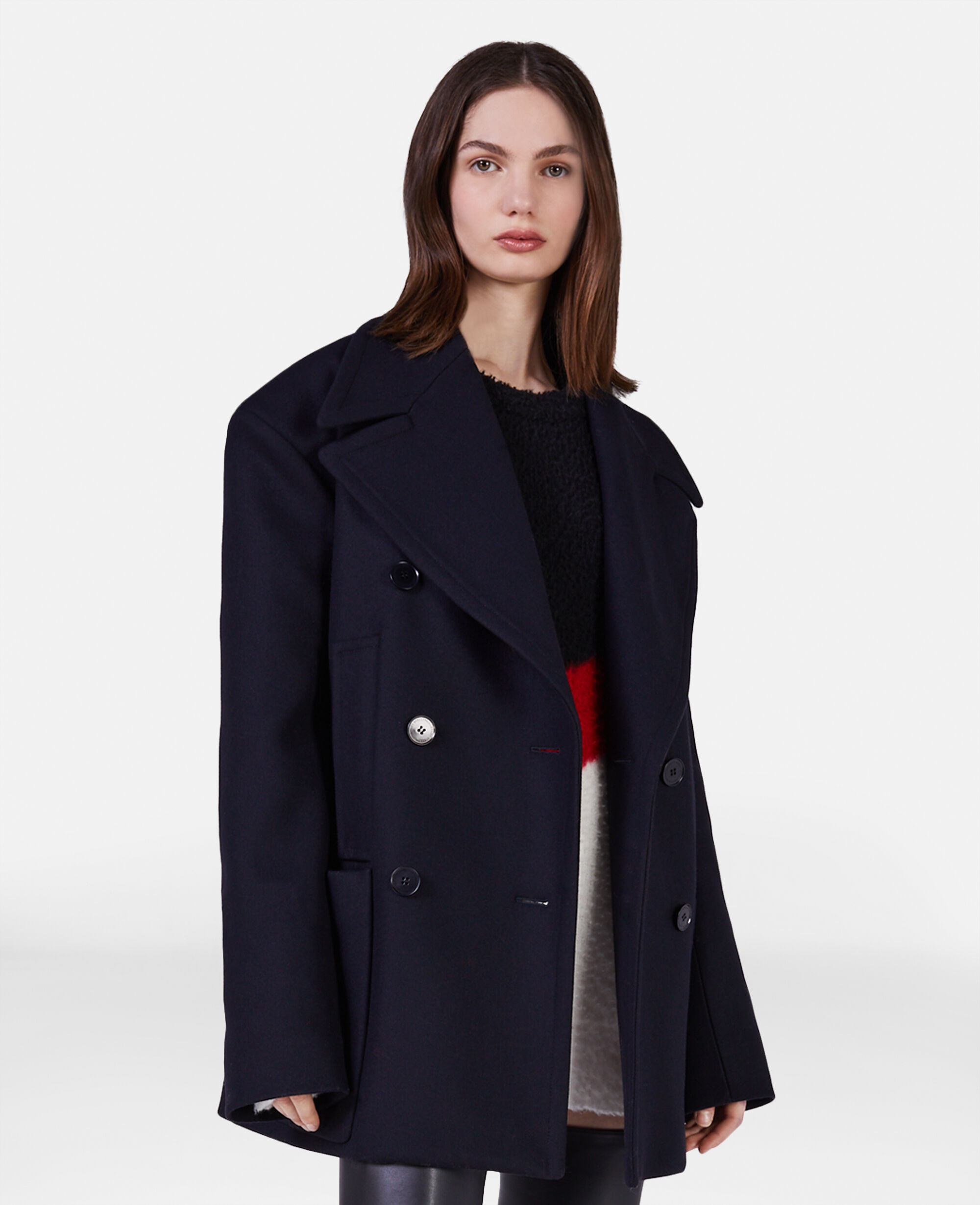 Women's wool double breasted pea coat best sale