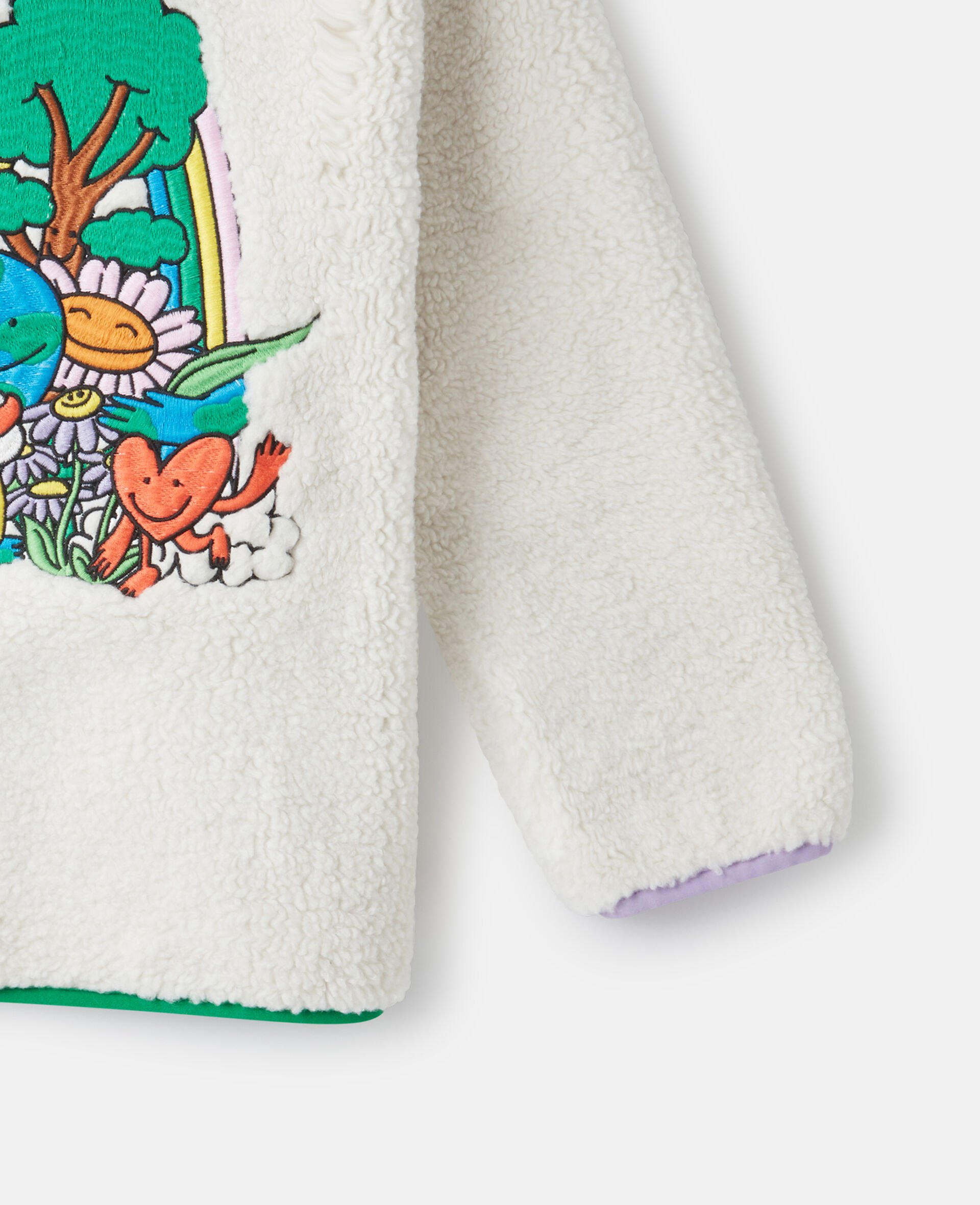 Flower Graphic Fleece-White-large image number 3