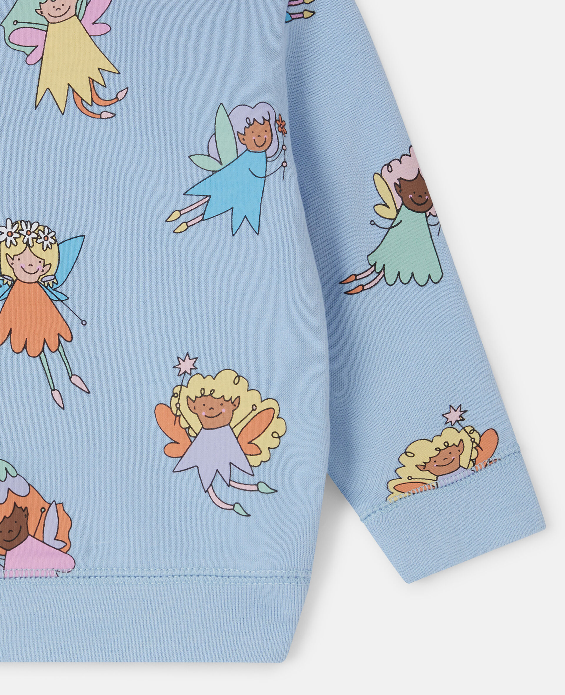 Fairies Print Crewneck Sweatshirt-Blue-large image number 3