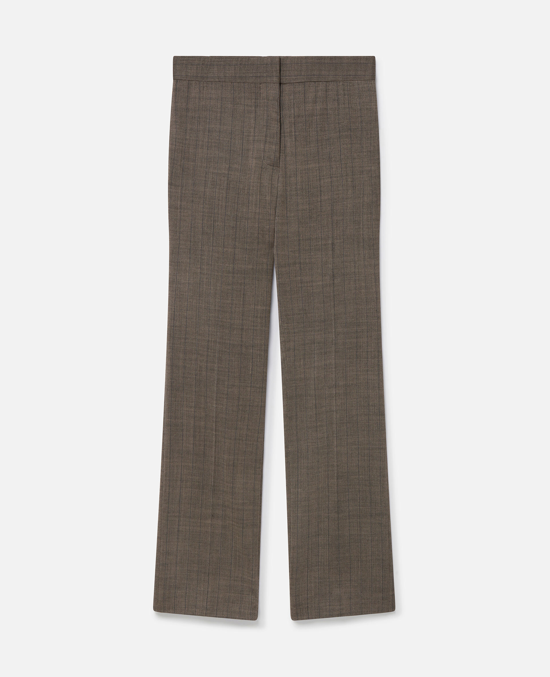 Pinstripe Mid-Rise Straight-Leg Wool Trousers -Grey-large image number 0