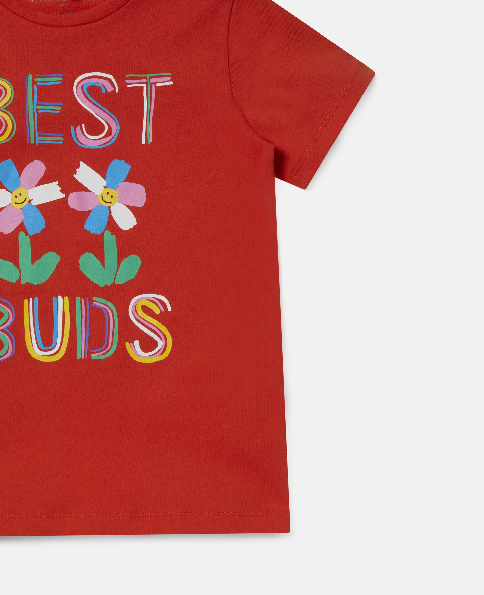 T-Shirt aus Baumwolle mit Best Buds-Print-Rot-large image number 1