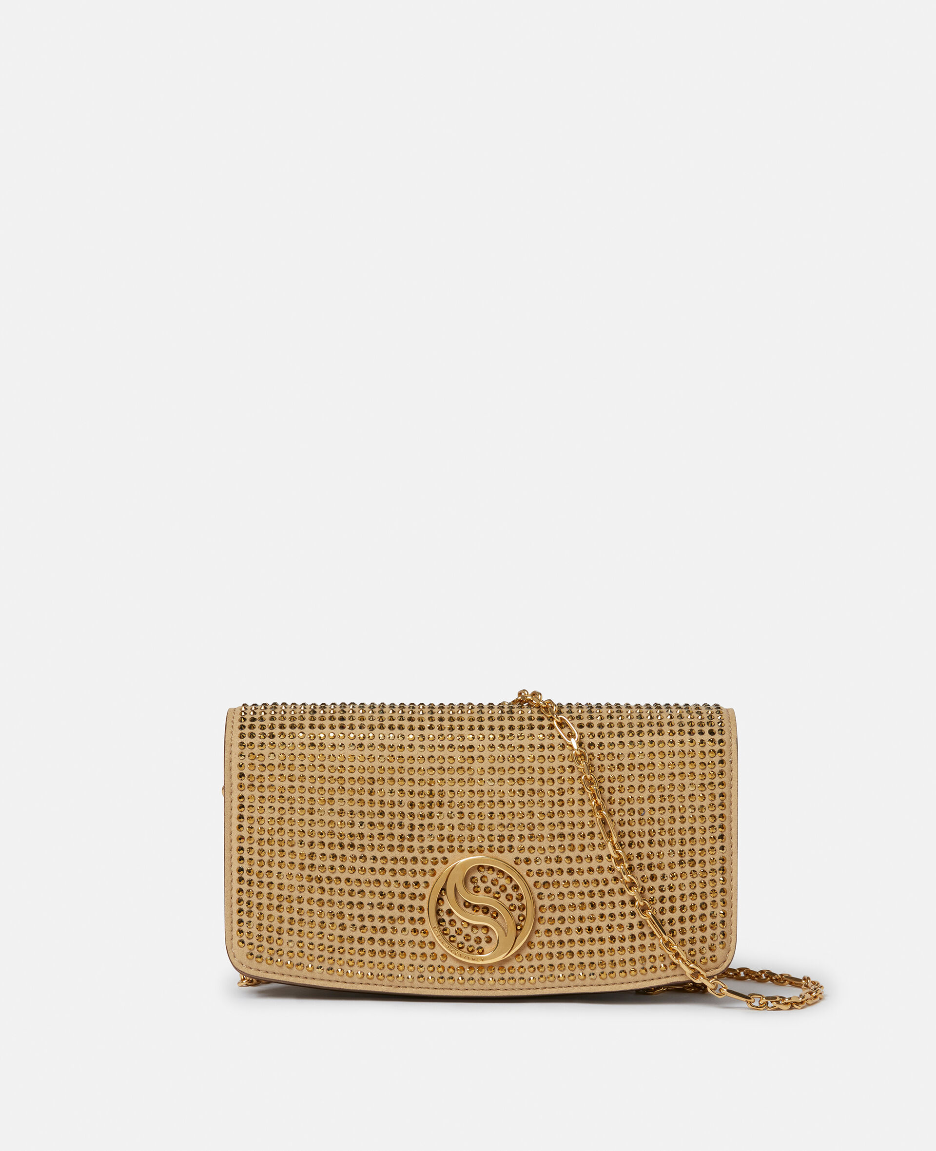 S-Wave Sequinned Wallet on Strap-Gold-large image number 0