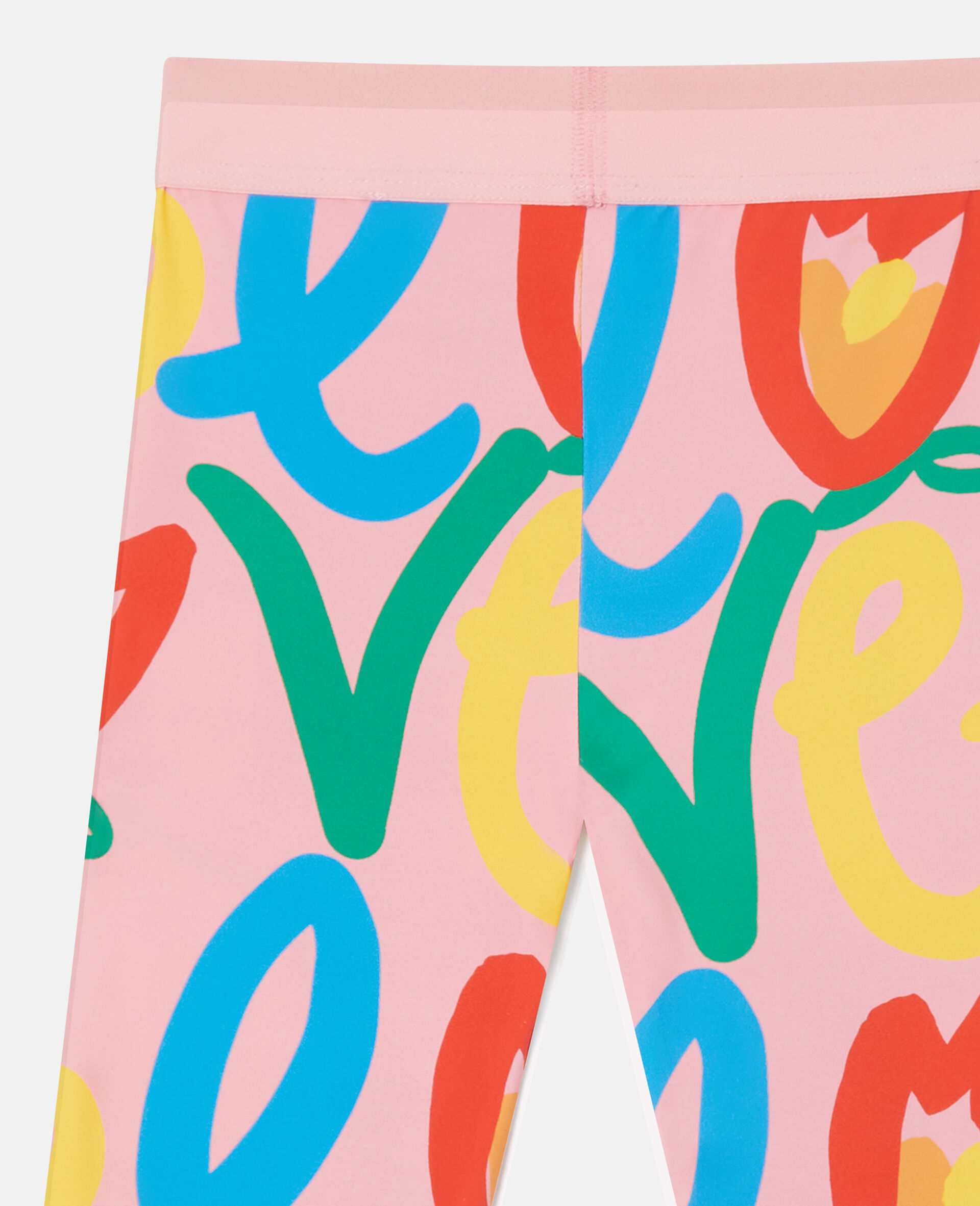 Love图案紧身裤-粉色-medium