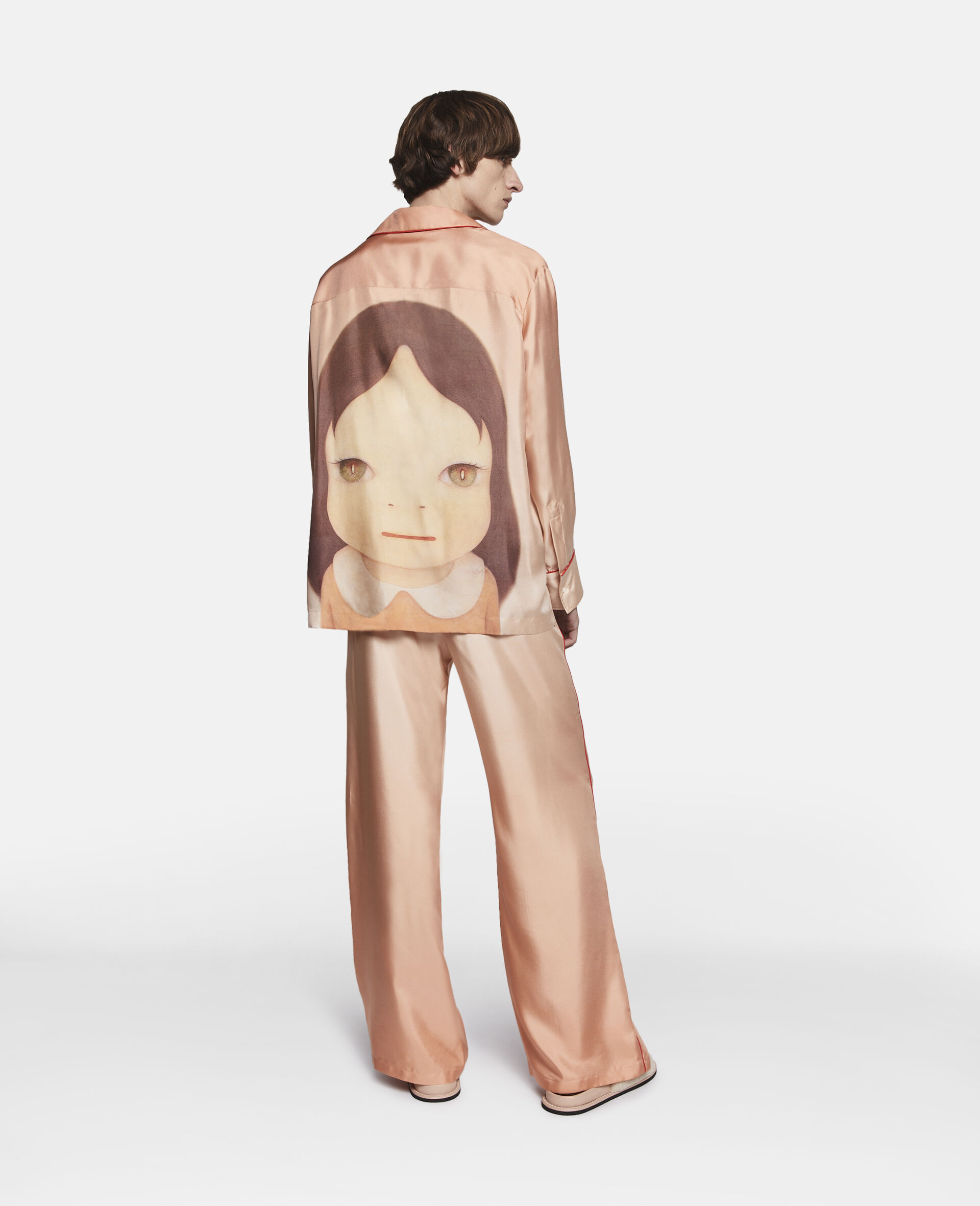 Twins I Print Silk Twill Shirt-Pink-large image number 3