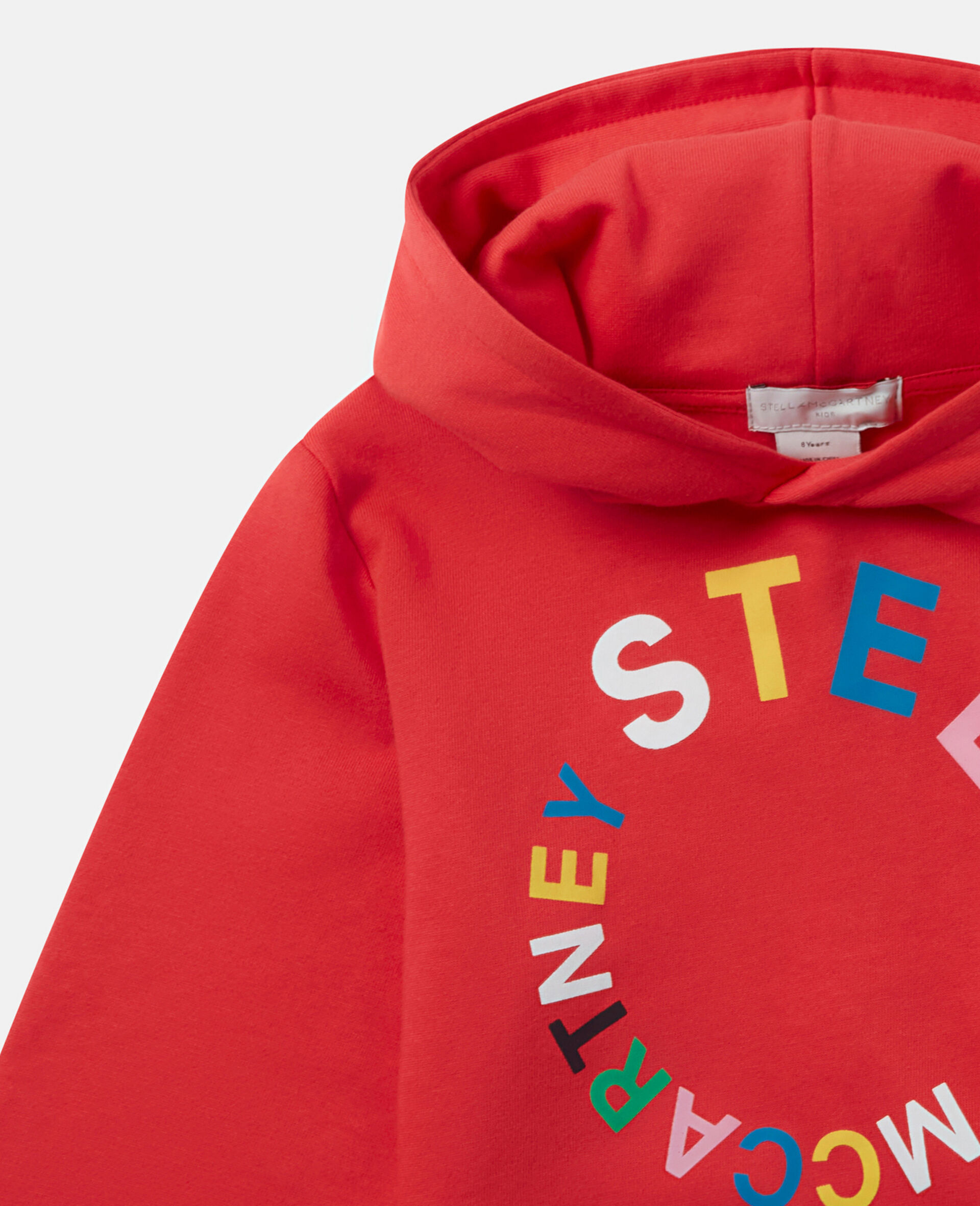 Circular Logo Cropped Hoodie-Red-large image number 1