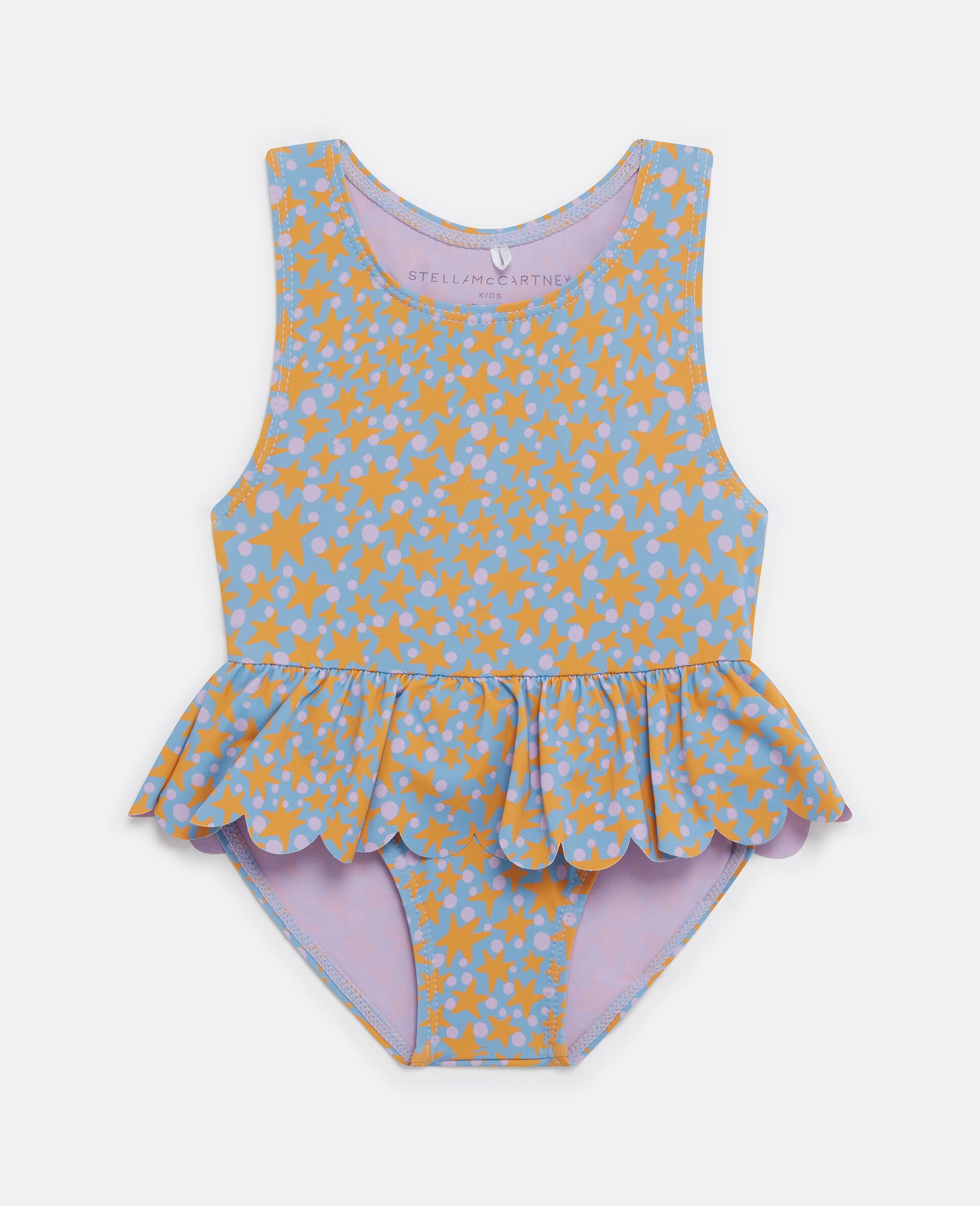 Starfish Print Swimsuit-Blue-medium