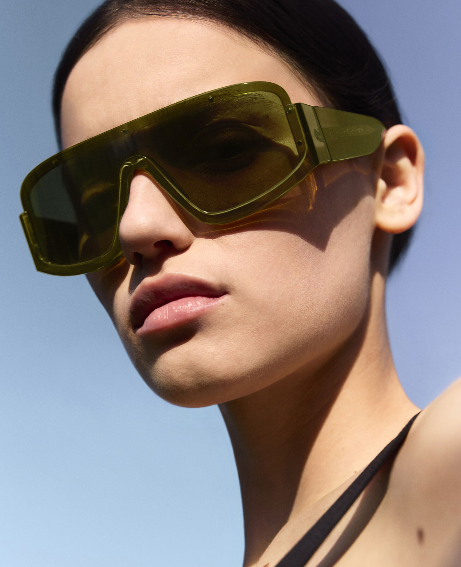 Lunettes de soleil épaisses a bord droit-Vert-medium