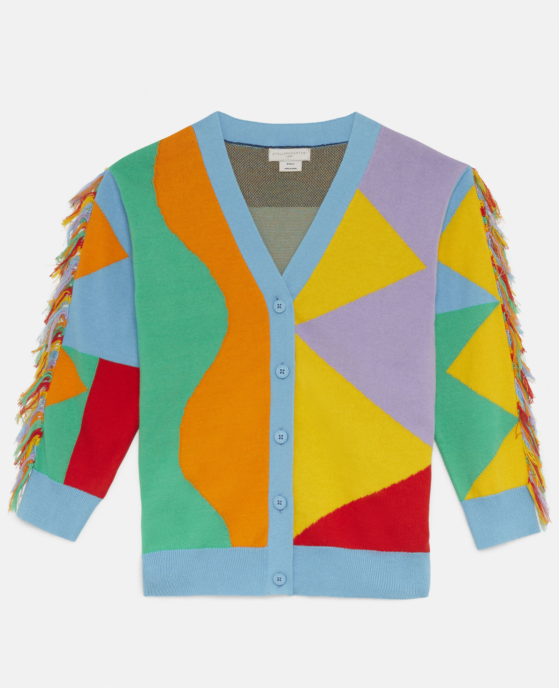 Fringed Knit Cardigan -Multicolour-large image number 0
