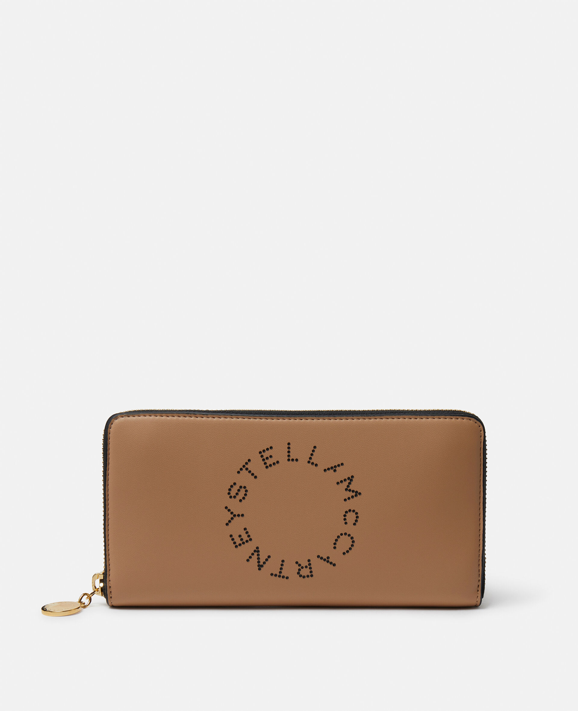 Portefeuille horizontal avec logo-Beige-large image number 0