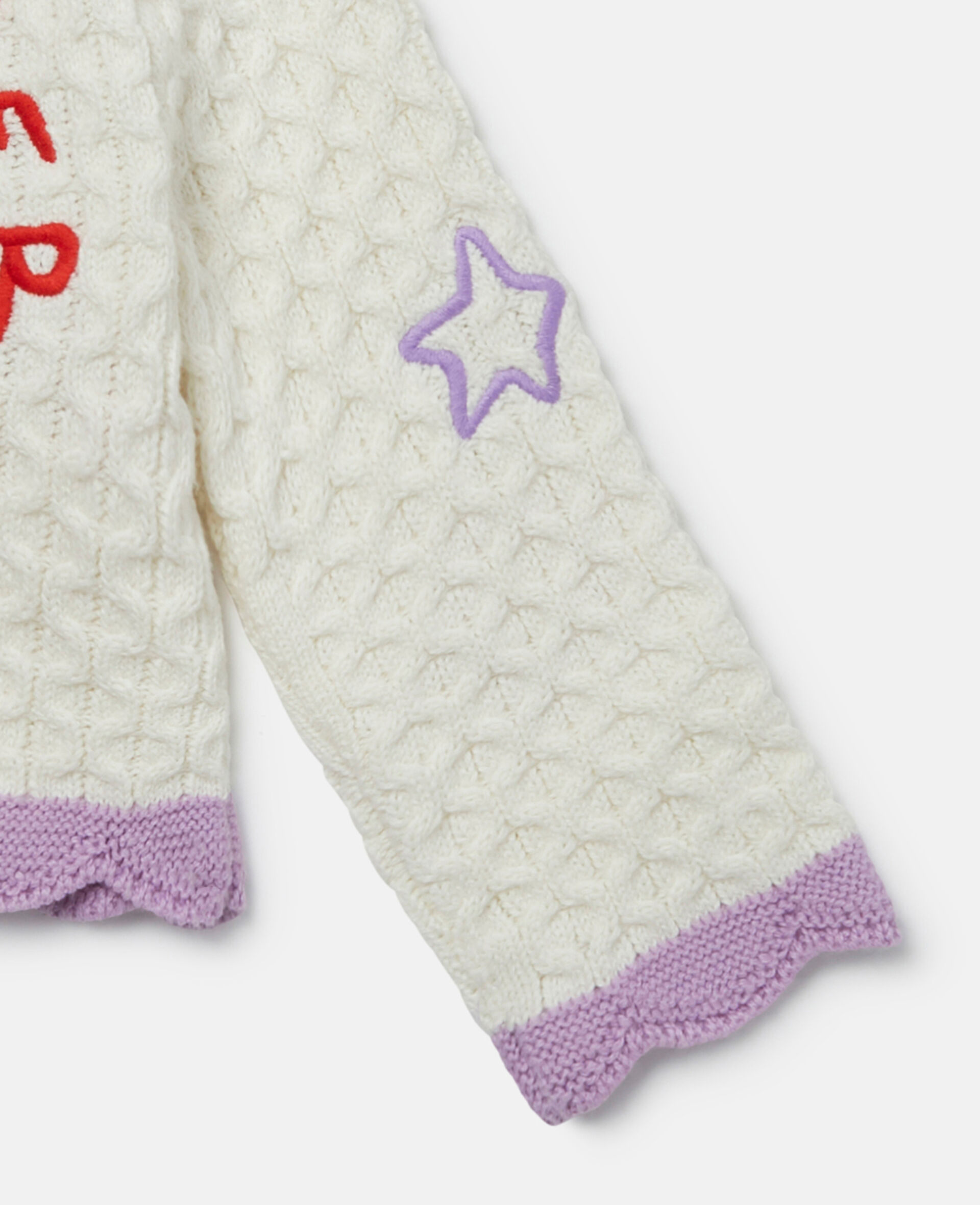 Doodle Embroidery Cardigan-Cream-large image number 3