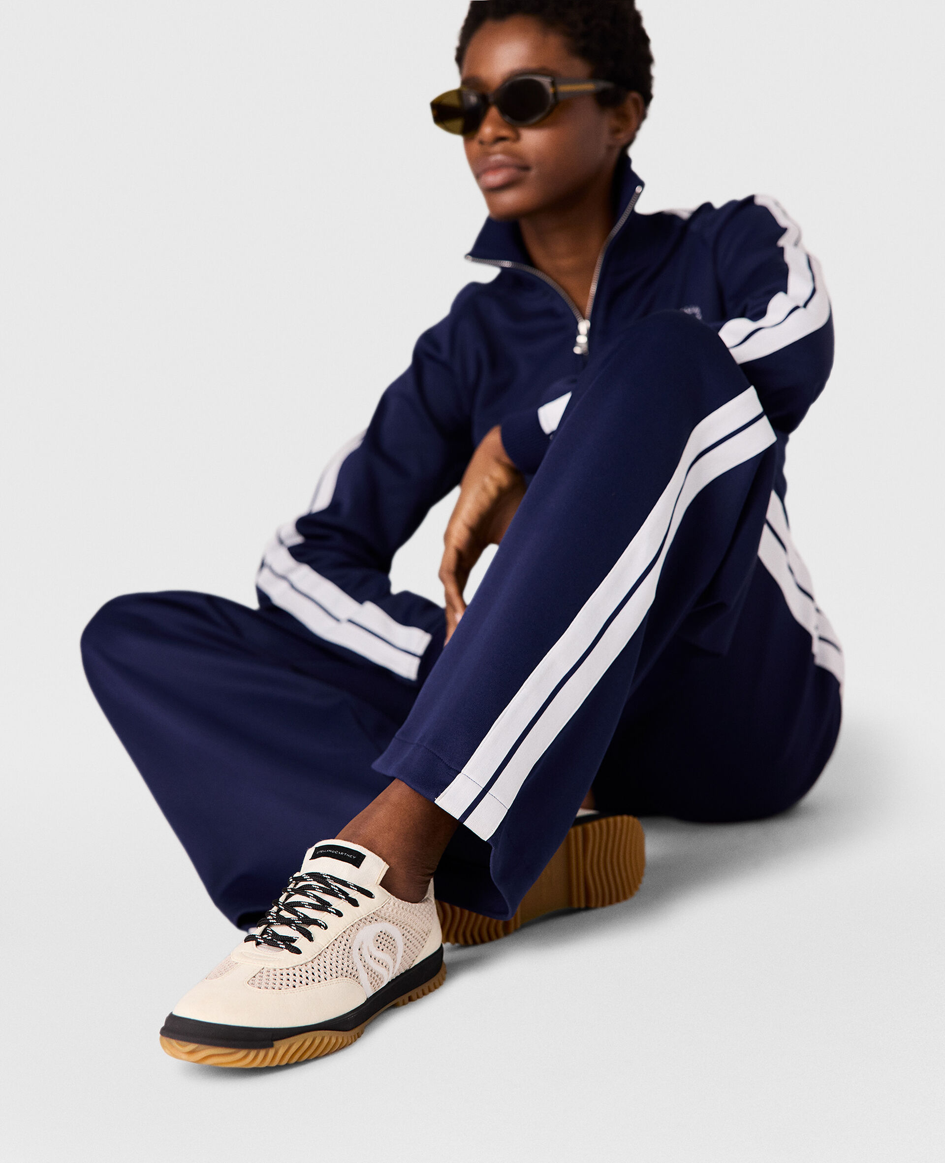 Veste a double rayure avec col montant-Bleu-large image number 7