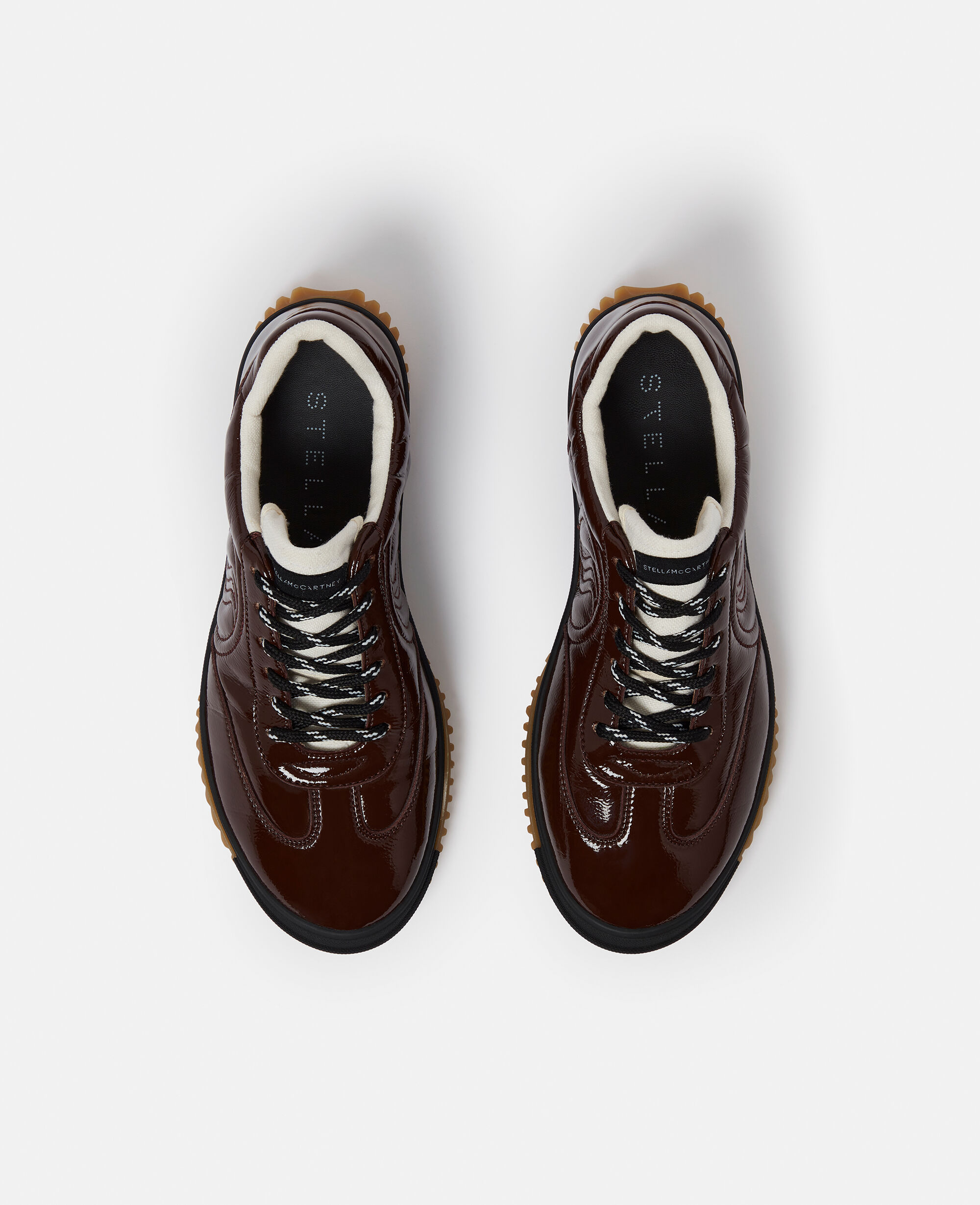 Women Mocha brown S-Wave Sport Paneled Sneakers | Stella