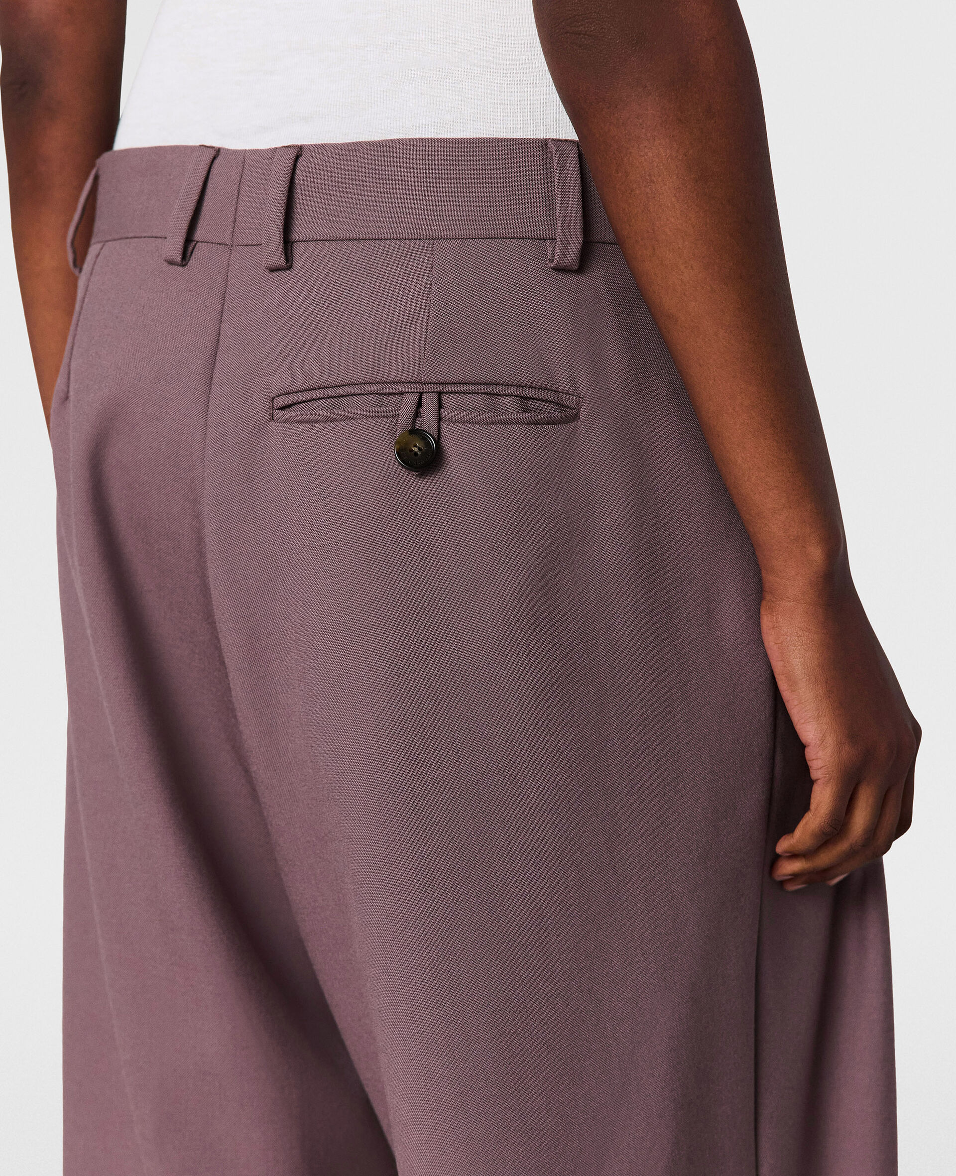 Canvas Lightweight Straight Trousers-Purple-large image number 4