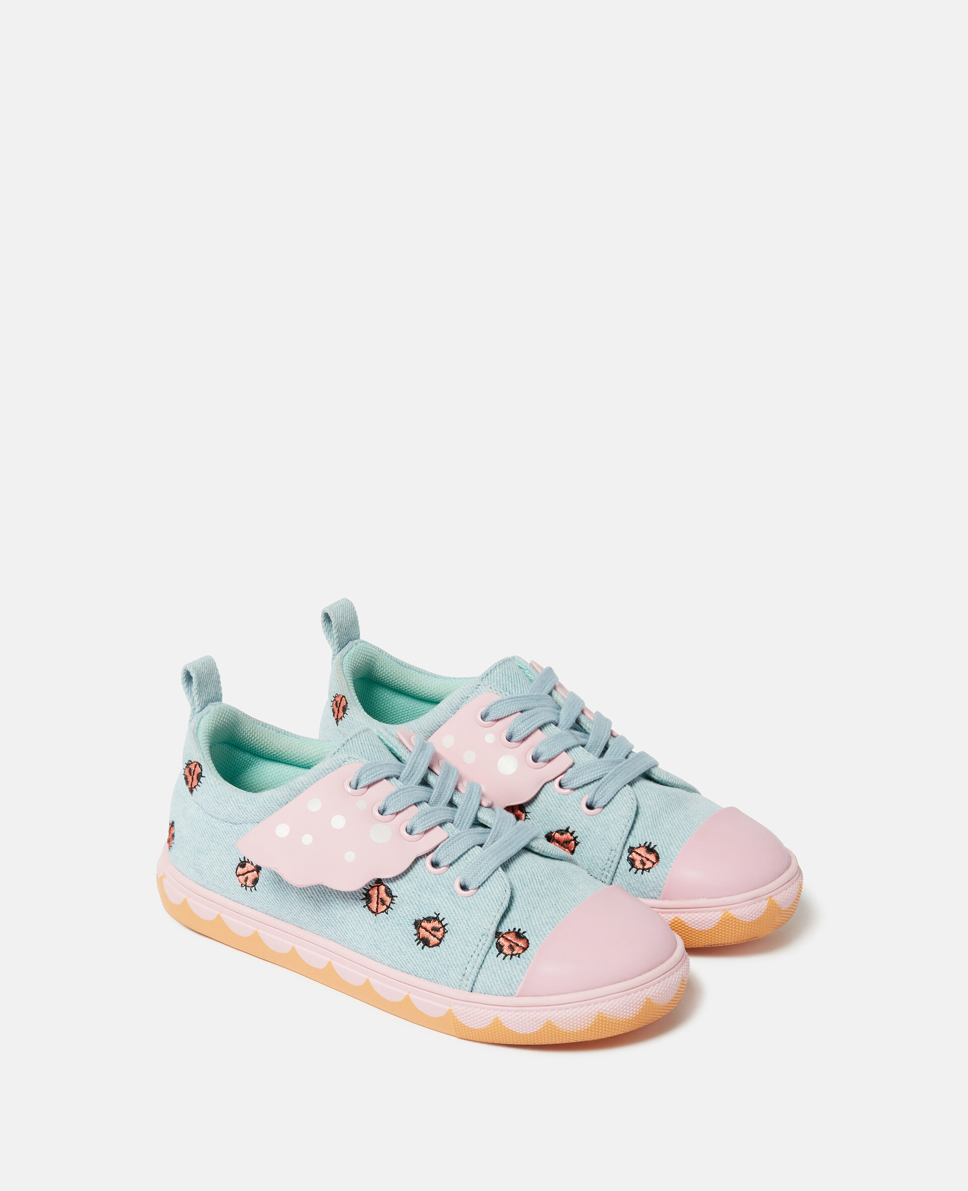 Ladybird Lace-Up Canvas Trainers-Pink-large image number 1