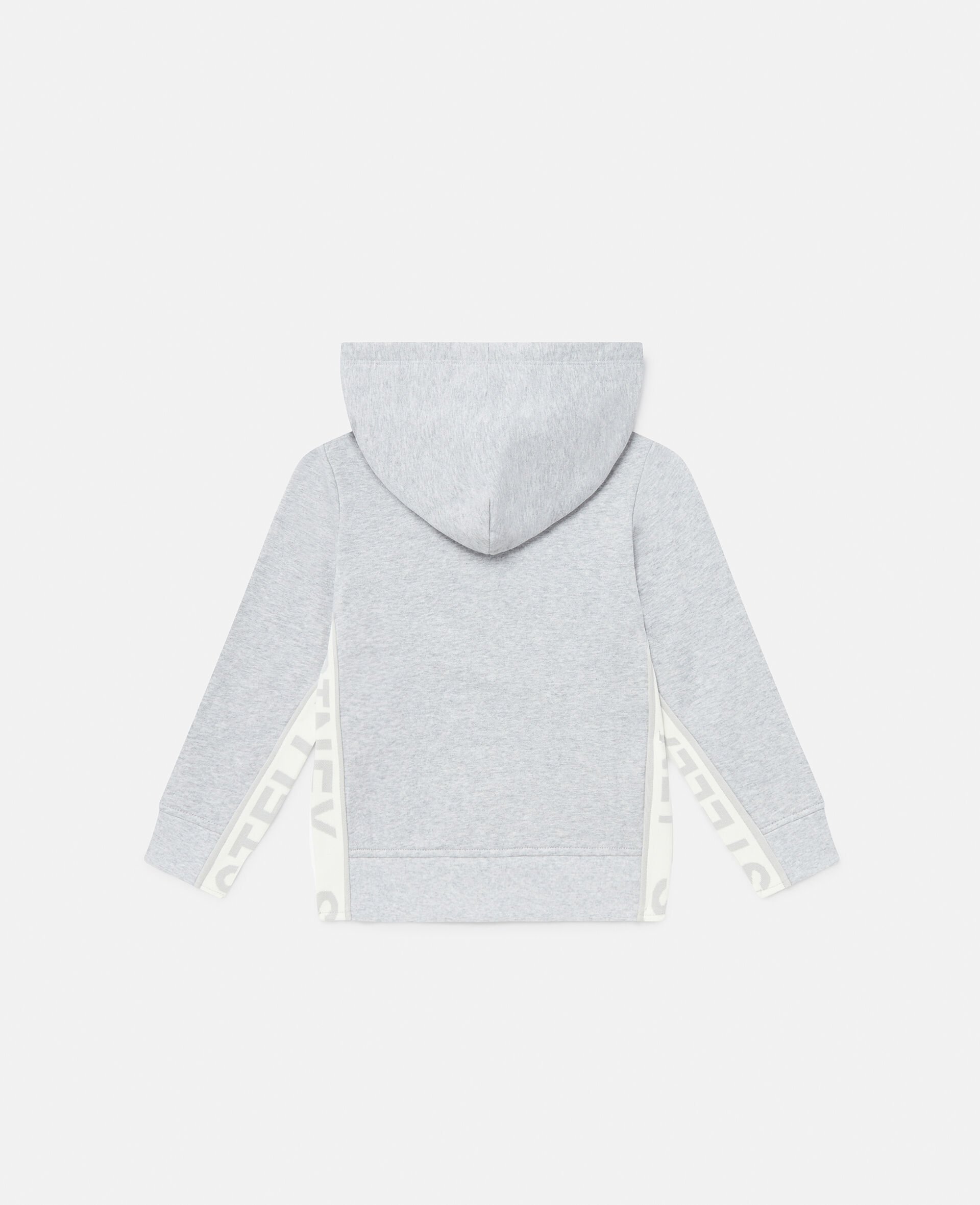 Logo Graphic Hooded Zip Sweatshirt-Grey-large image number 2
