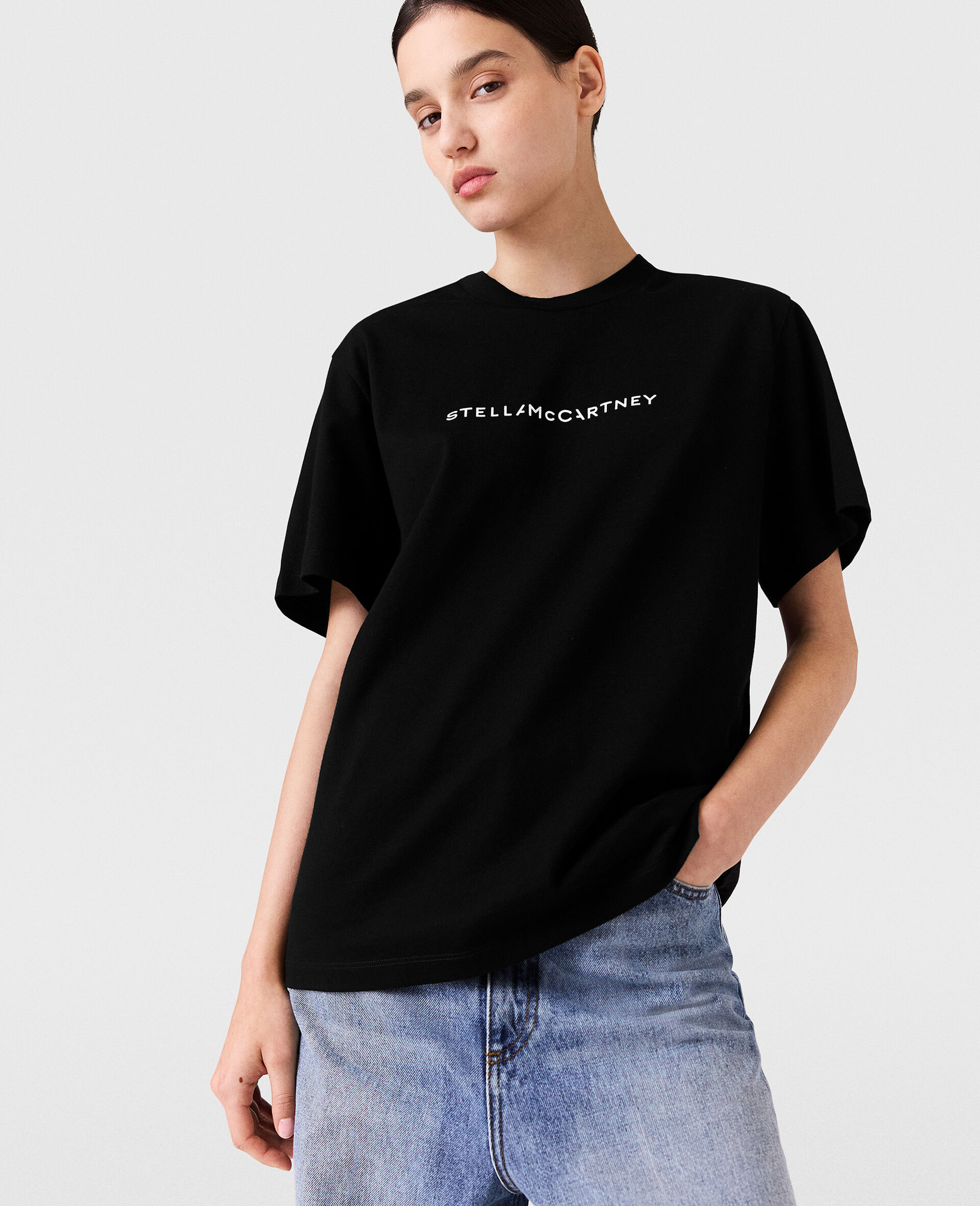 T-shirt Oversize con Logo in Cotone-Rosa-large T-shirt Oversize con Logo in Cotone-Rosa-large image number 5