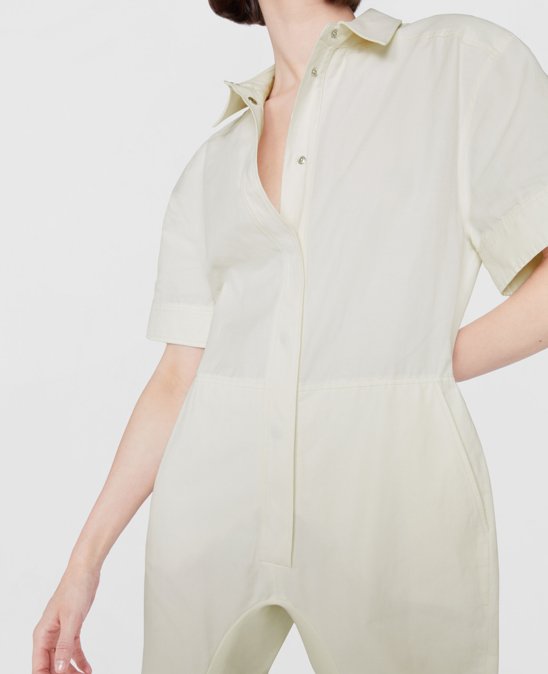 Short Sleeved Jumpsuit -White-large image number 3