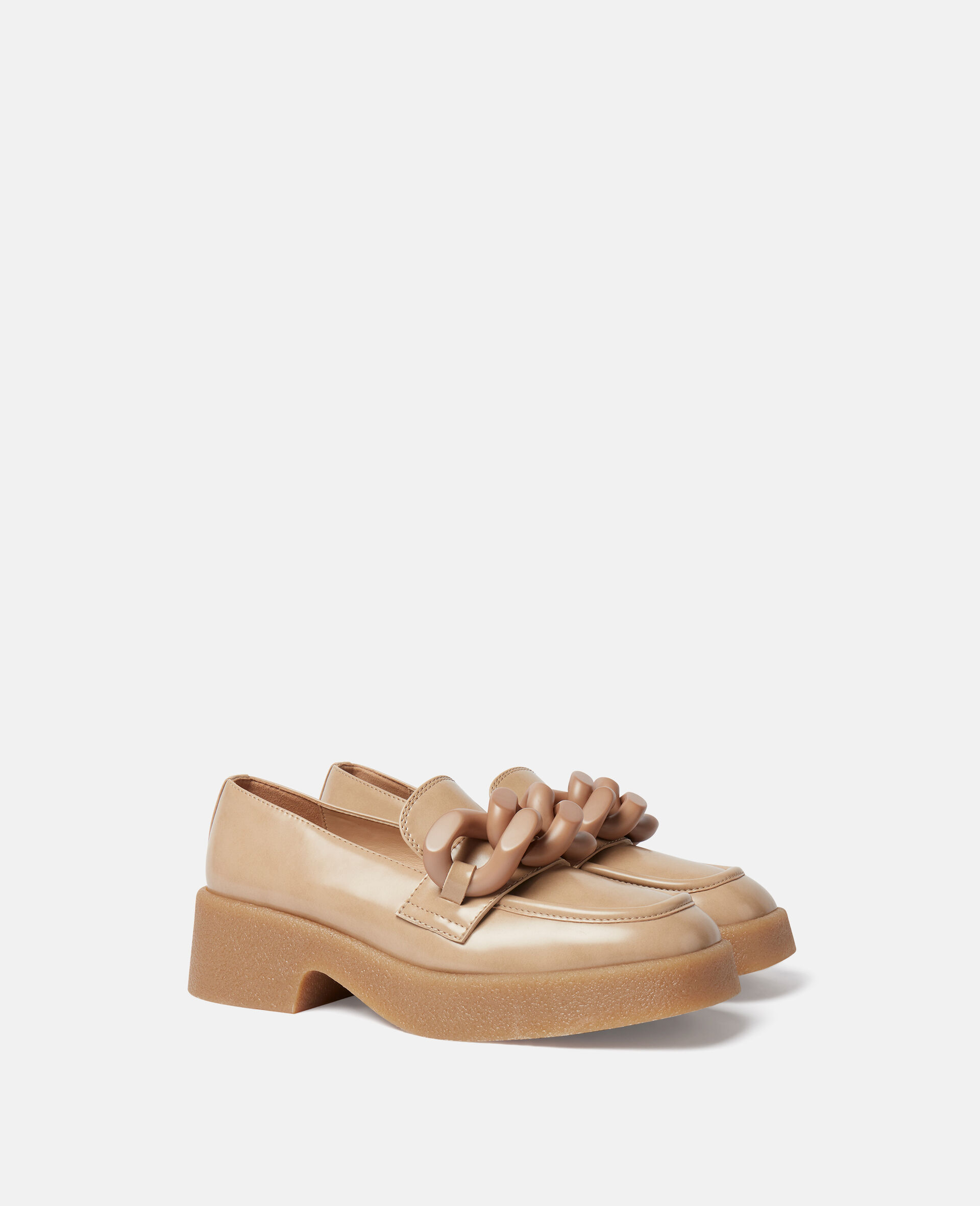 Women Beige Skyla Patent Chunky Loafers | Stella McCartney AU