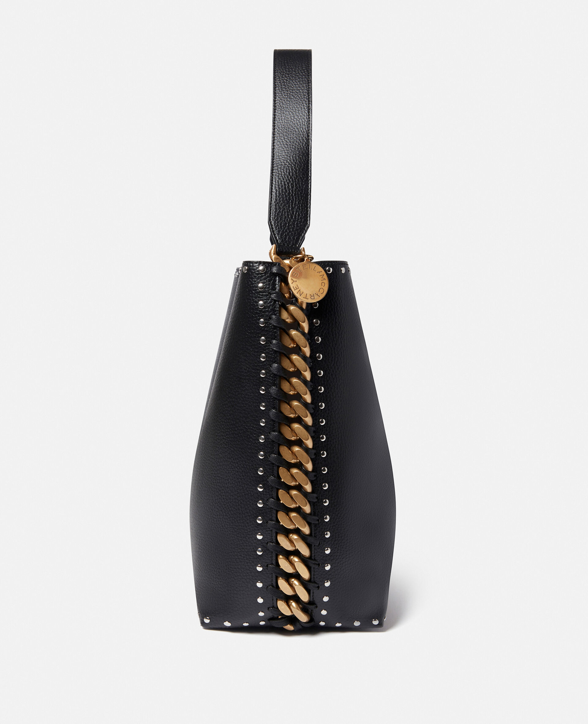 Frayme Studded Grainy Alter Mat Tote Bag-Black-large image number 4