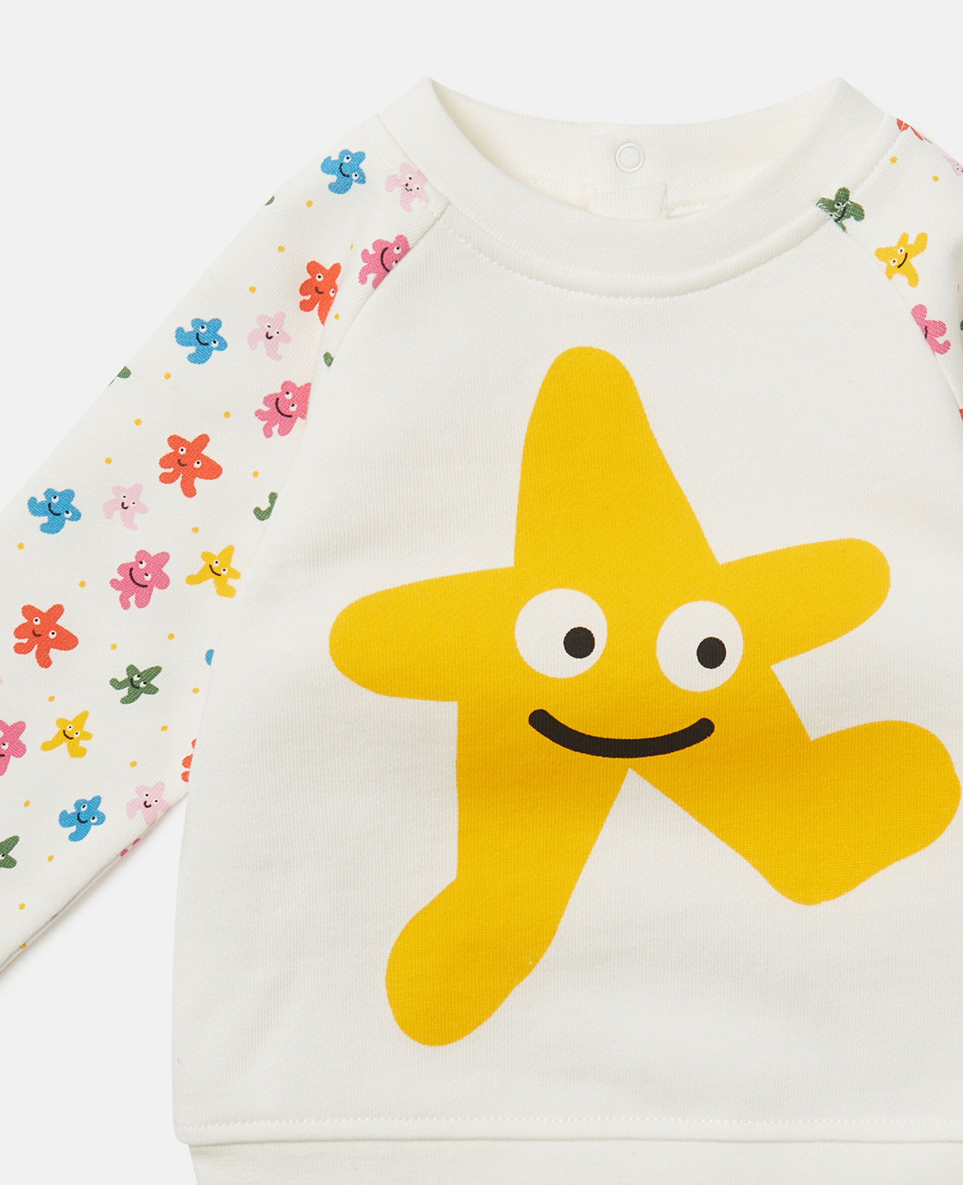 Sweatshirt mit Rundhalsausschnitt und Sternen-Grafik-Weiß-medium