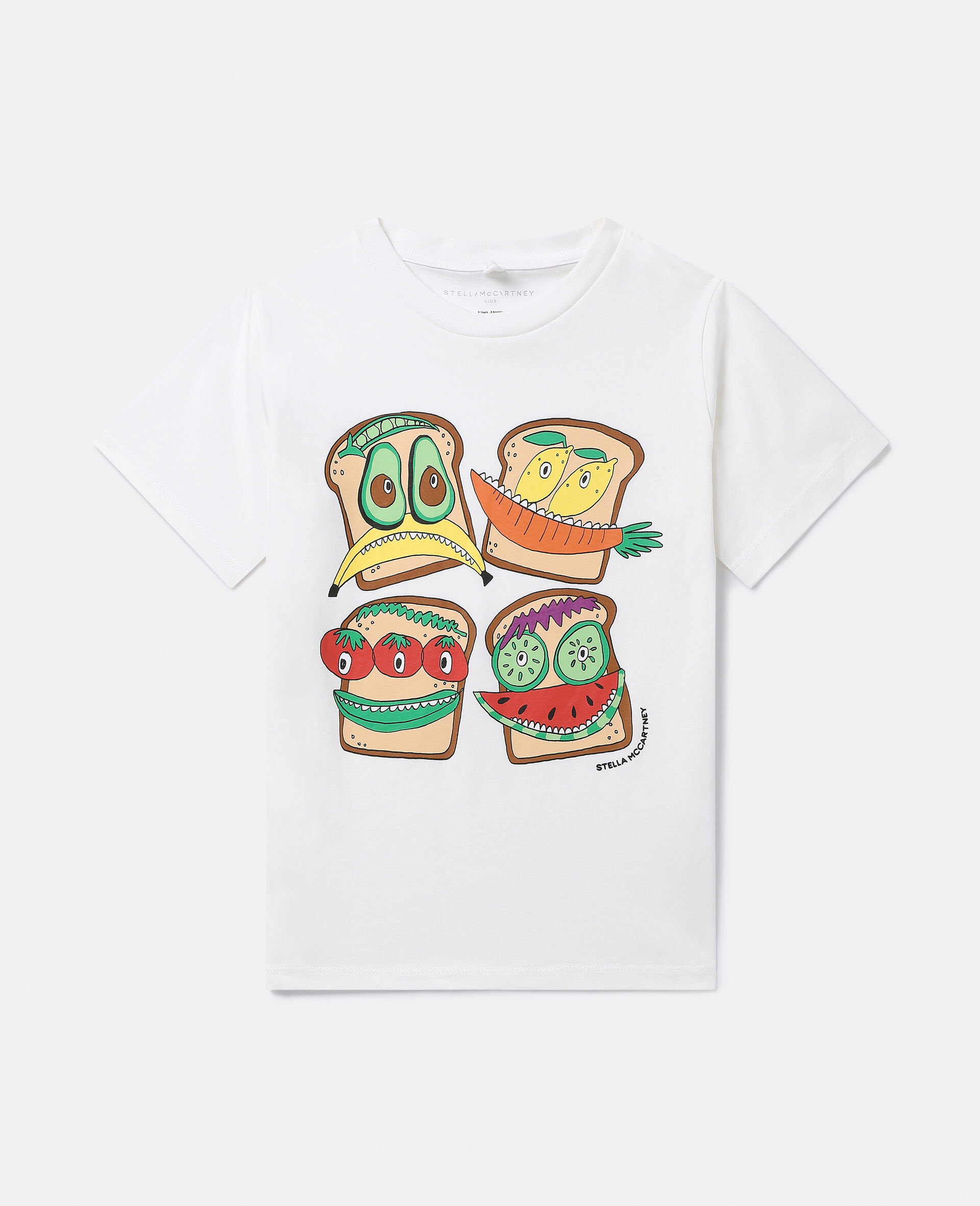 T-shirt à imprimé sandwich légumes-Cream-large image number 0