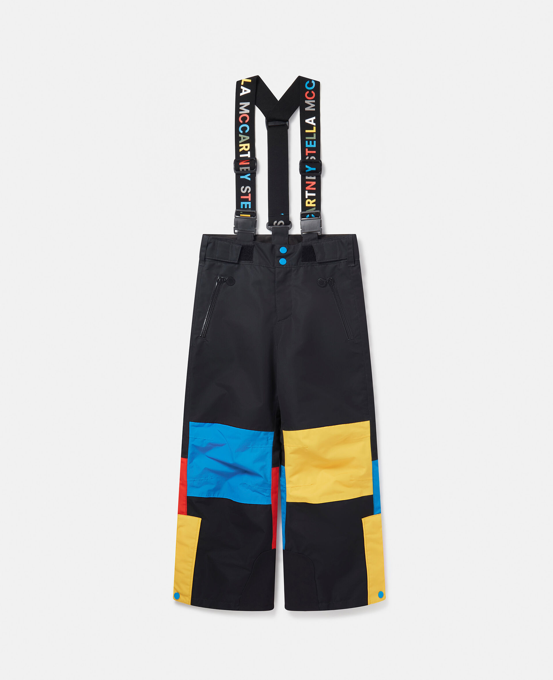 Latzhose mit Colourblock-Optik-Schwarz-large image number 0