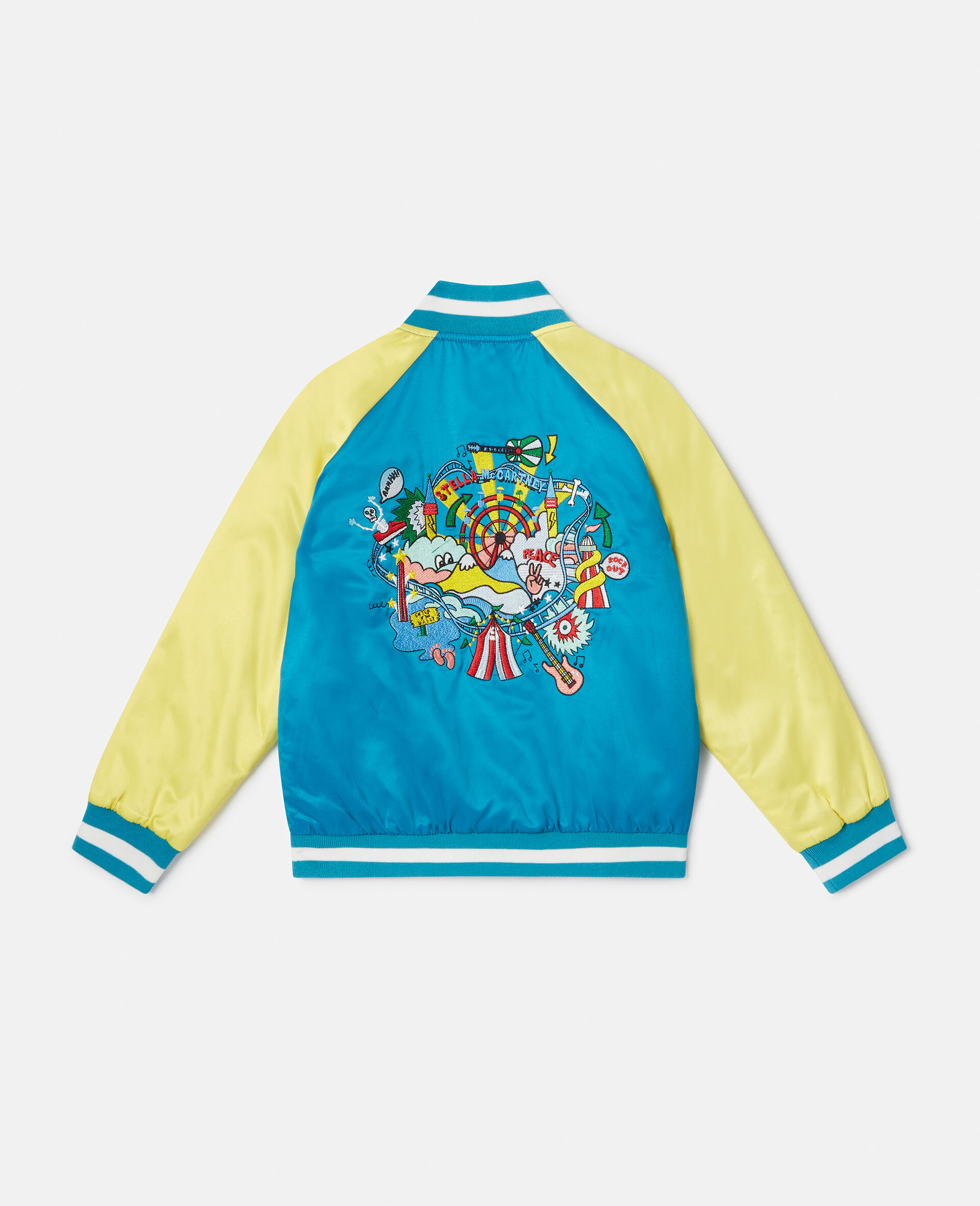 Funfair Embroidery Bomber Jacket-Yellow-large image number 2