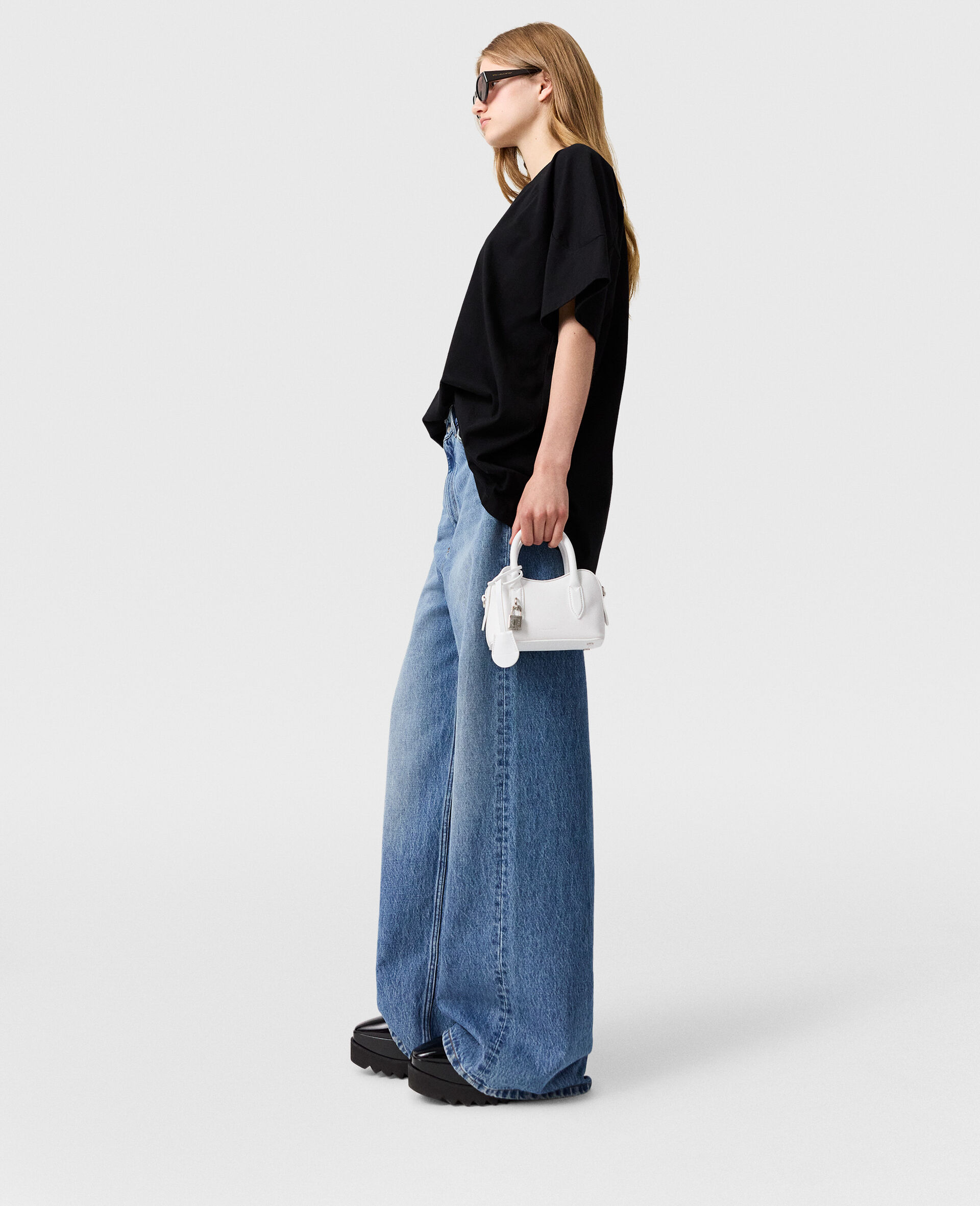 Faded Wide-Leg High-Rise Denim Jeans-Blue-large image number 2