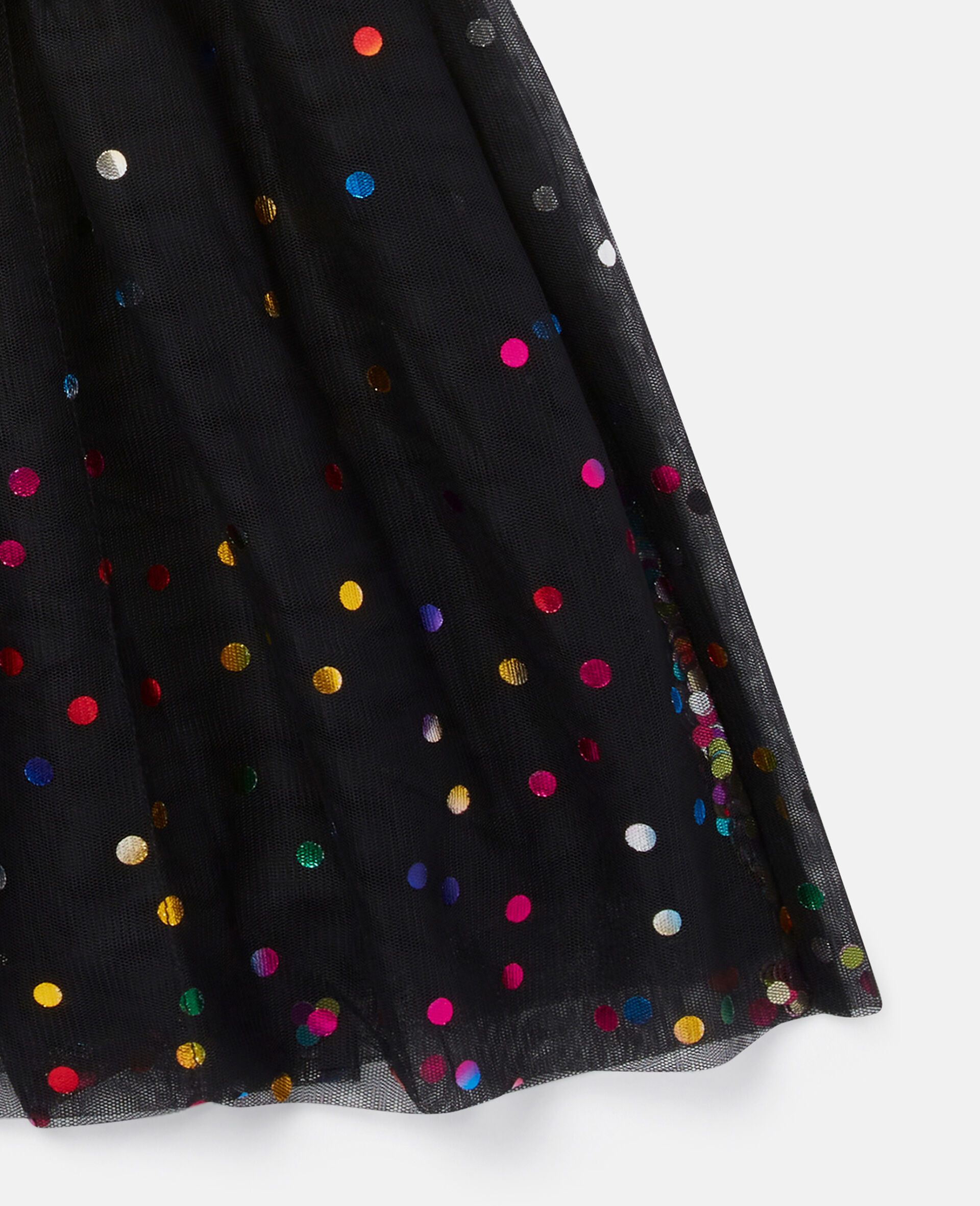 Dotted Tulle Dress-Black-large image number 3