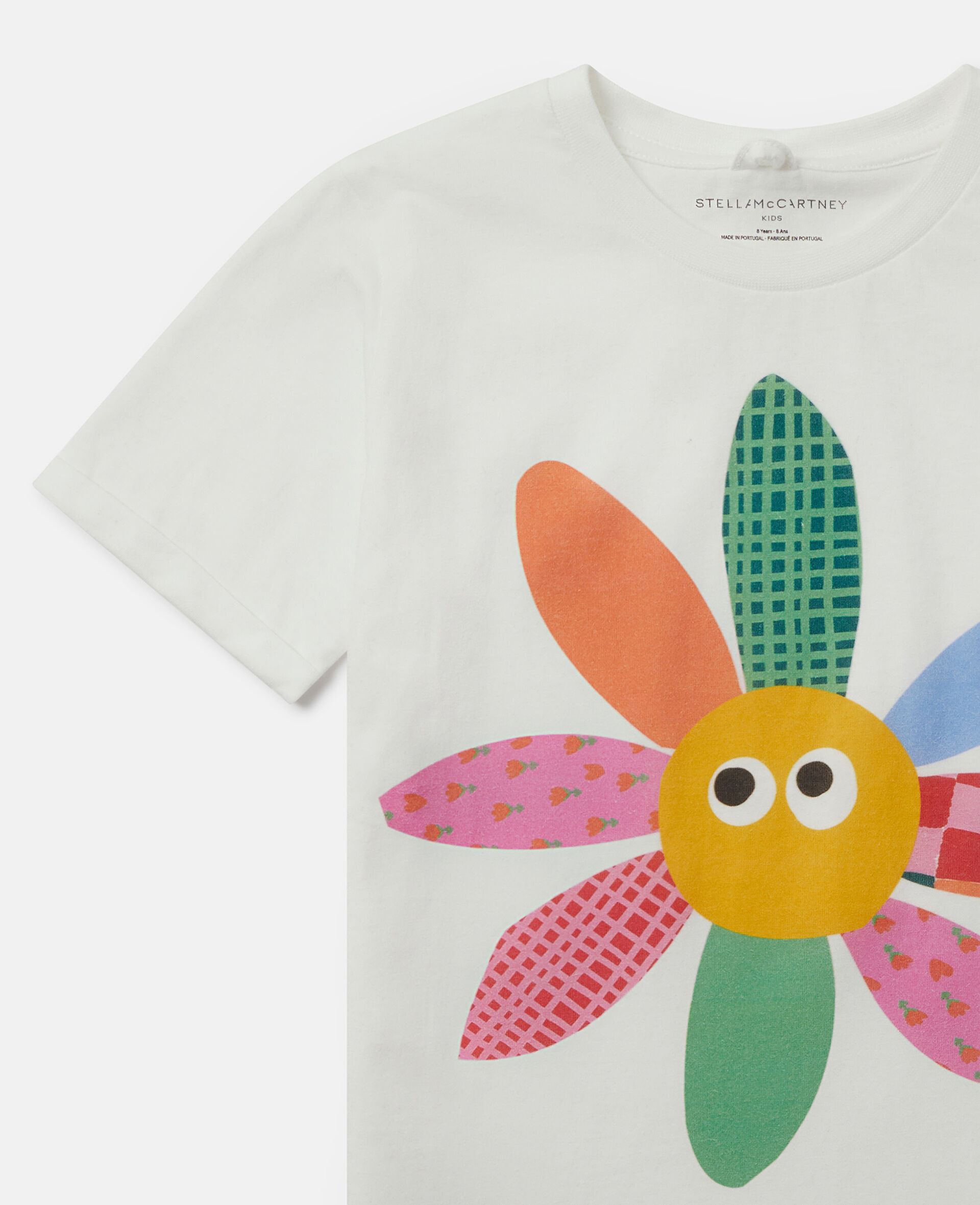 Flower Embroidery T-Shirt-Cream-large image number 1